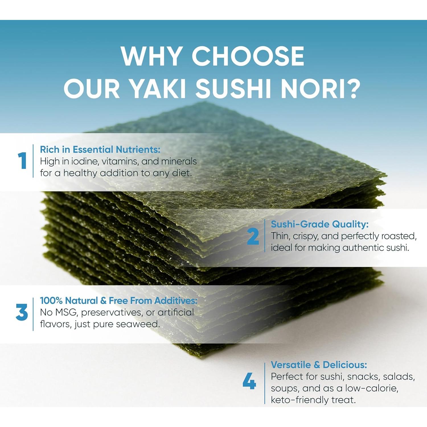 Hojas de Alga Nori Tostadas Premium RSF - 10 Hojas 25g - Orgánico