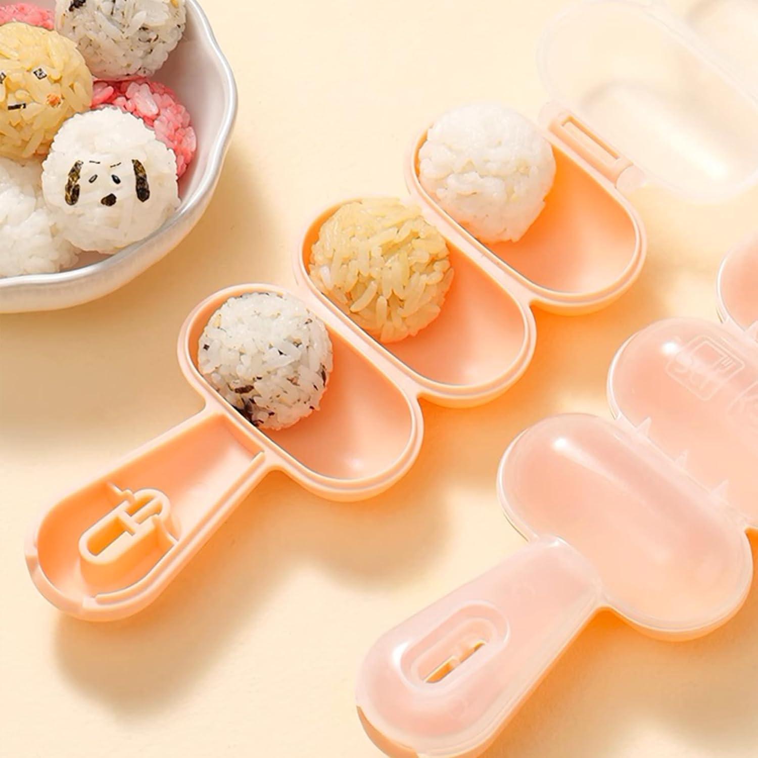 Juego de Moldes para Bolas de Arroz FUNGYAND - 2 Piezas, Rosa
