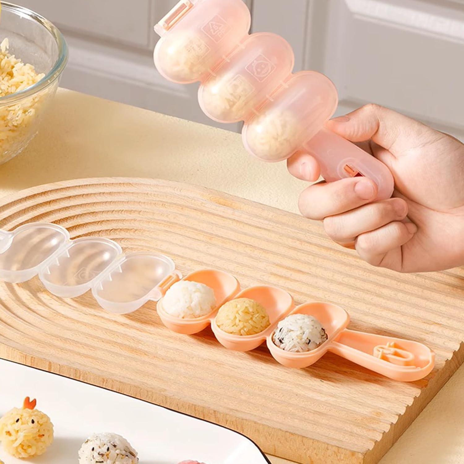 Juego de Moldes para Bolas de Arroz FUNGYAND - 2 Piezas, Rosa