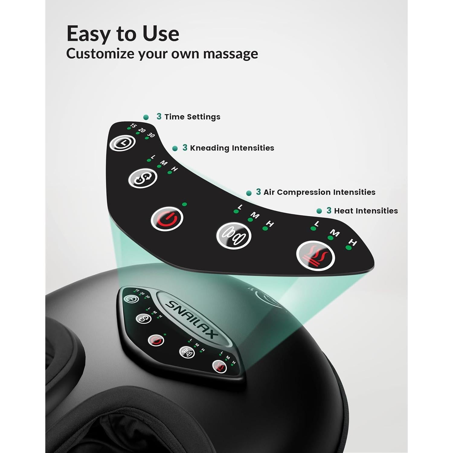 Masajeador de pies Snailax SL-545 con calor y compresión