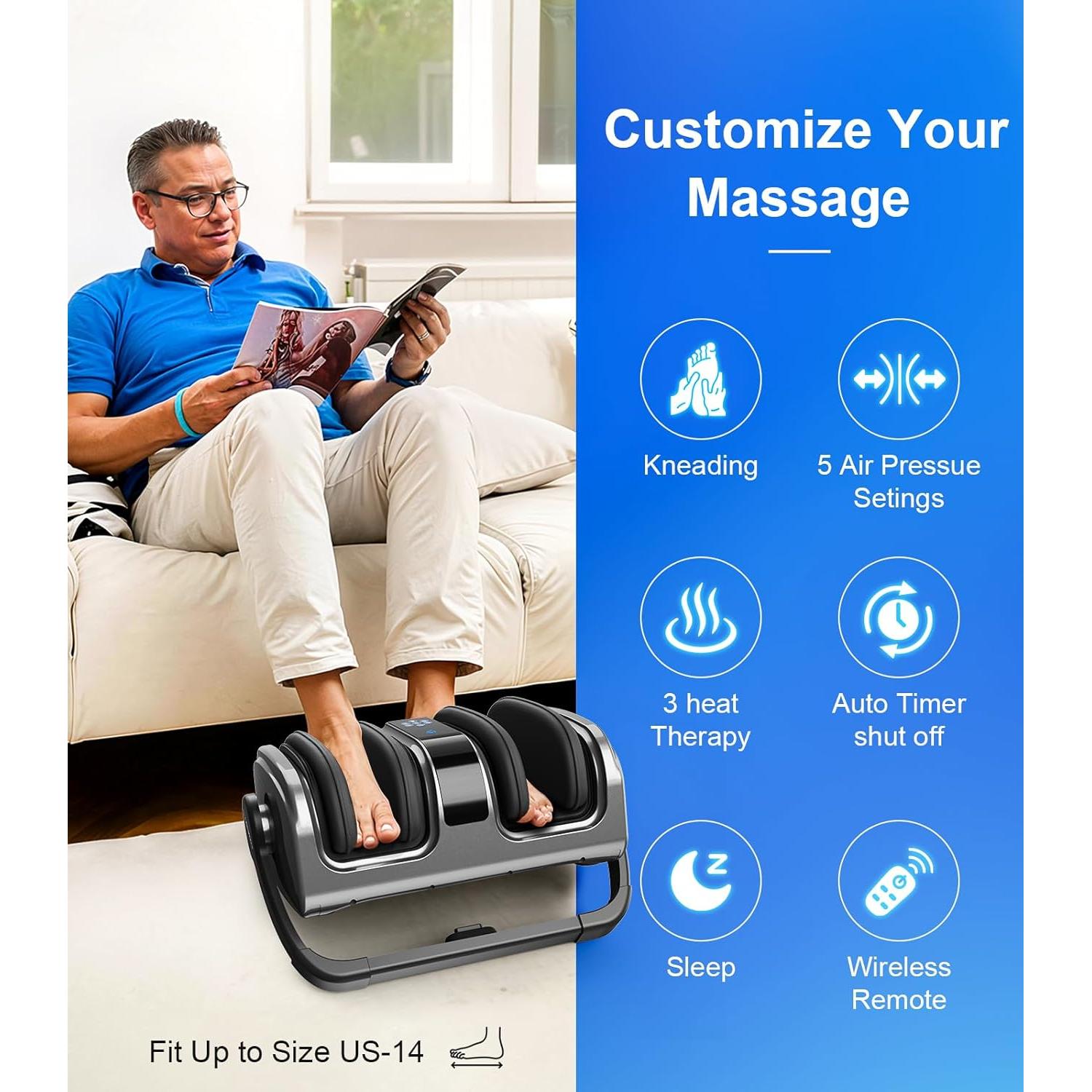 Masajeador de pies Shiatsu CARESKY con calor y control remoto