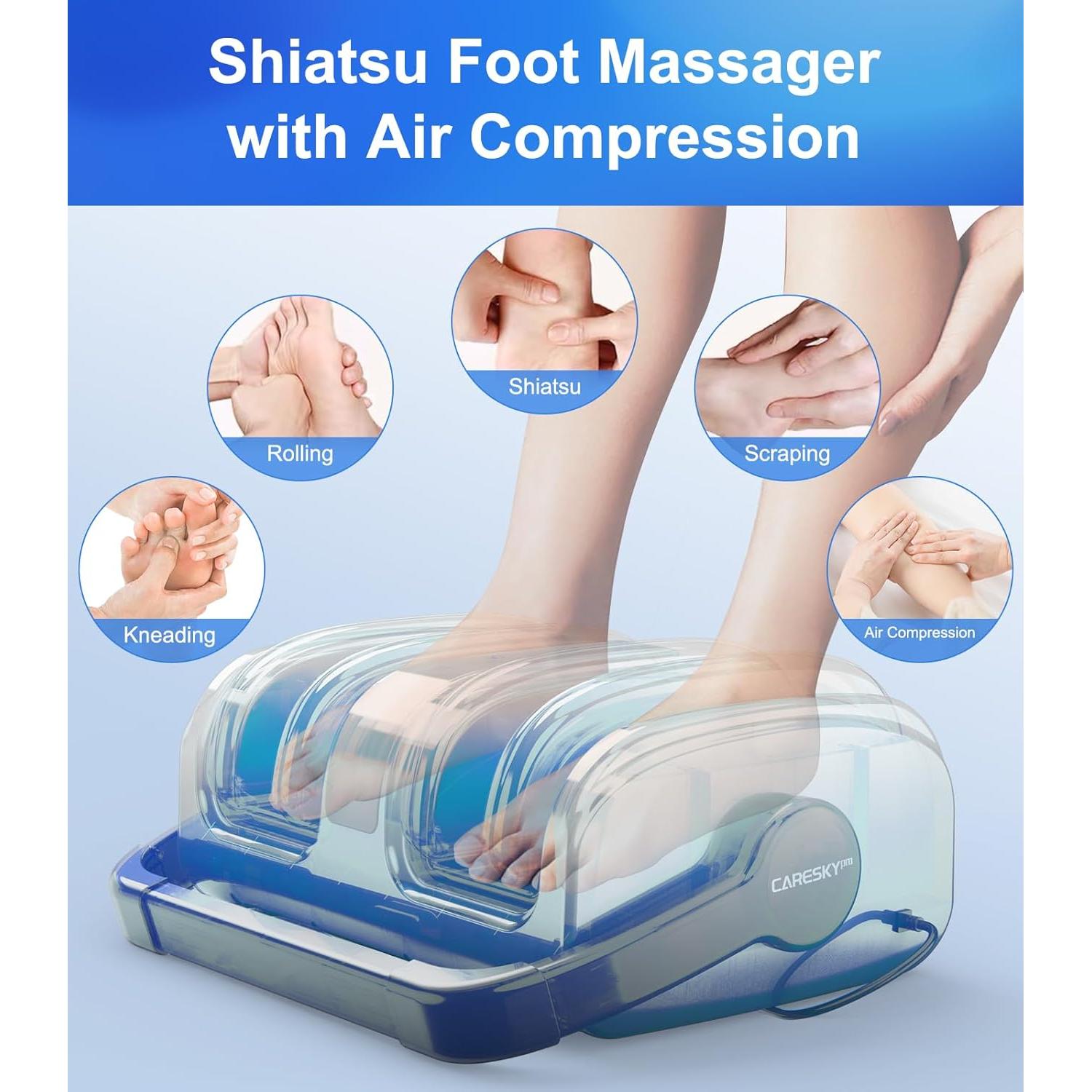 Masajeador de pies Shiatsu CARESKY con calor y control remoto