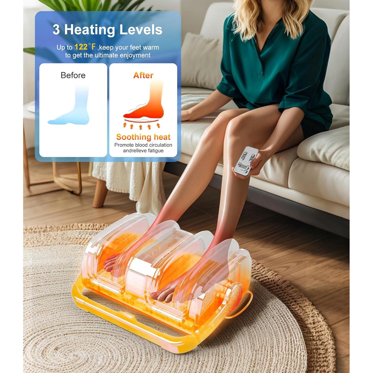 Masajeador de pies Shiatsu CARESKY con calor y control remoto