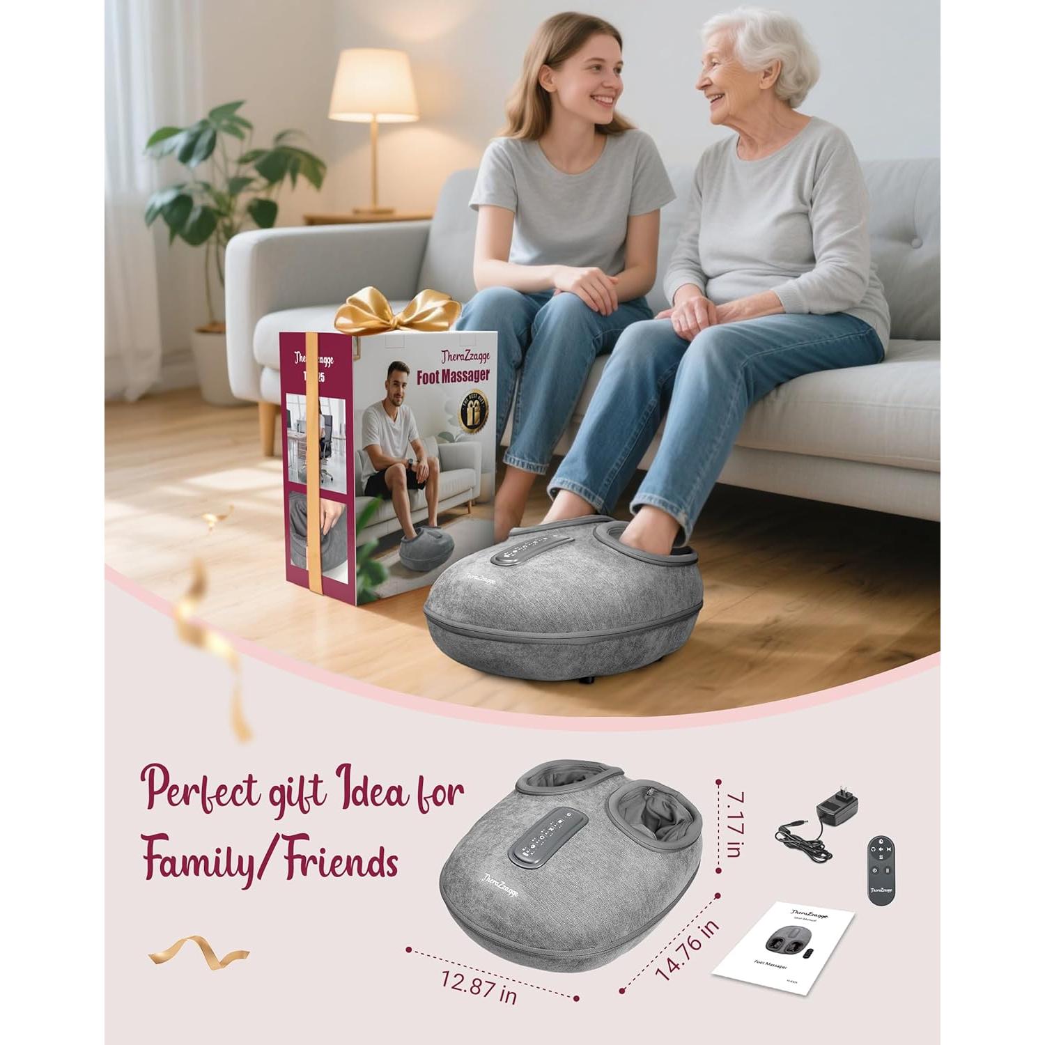 Masajeador de pies THERAZZAGGE TZ-E425 con calor y compresión