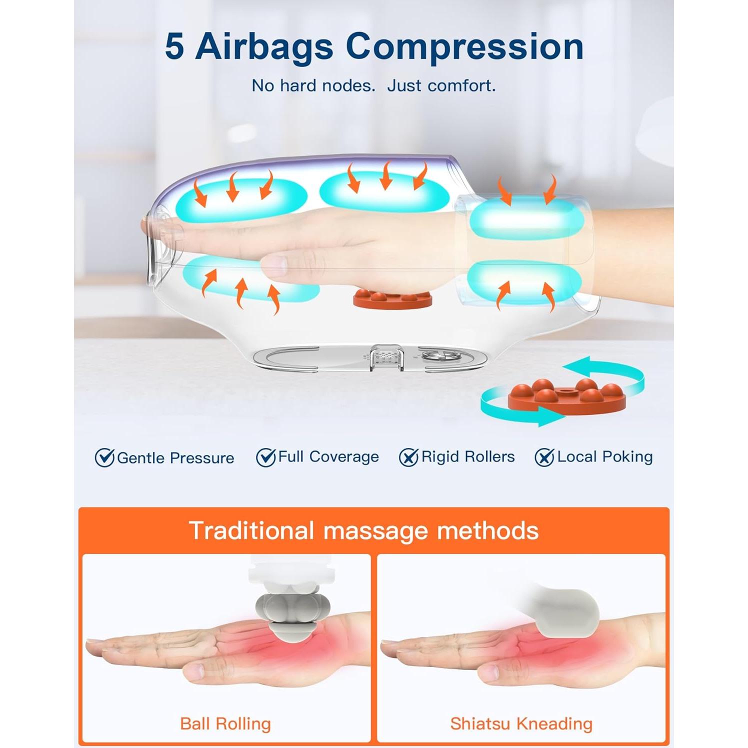 Masajeador de Manos Musugy con Calor y Compresión - 6 Modos
