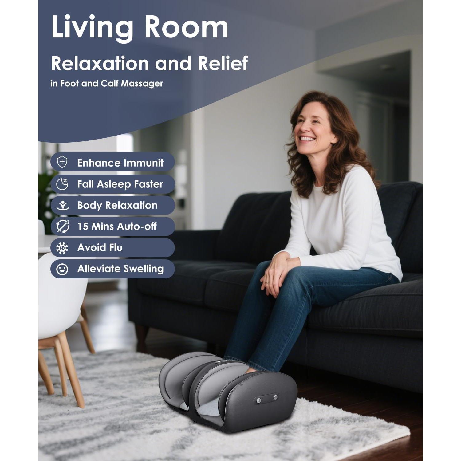 Masajeador de pies y pantorrillas OOAMBB con calor y control remoto