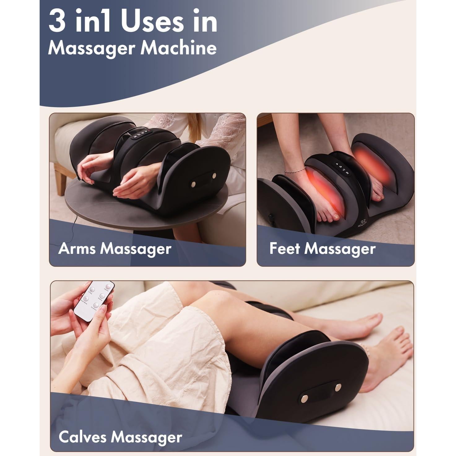 Masajeador de pies y pantorrillas OOAMBB con calor y control remoto