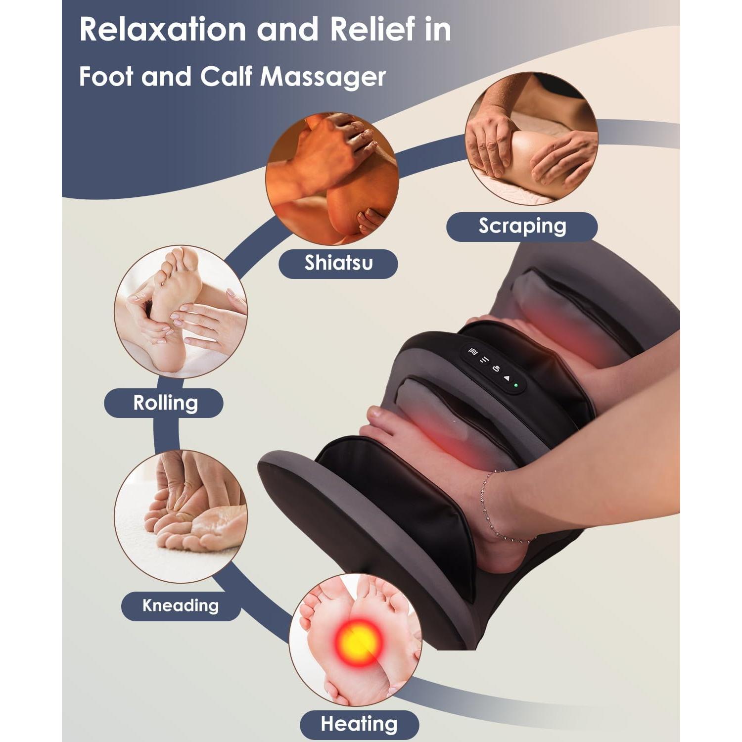 Masajeador de pies y pantorrillas OOAMBB con calor y control remoto