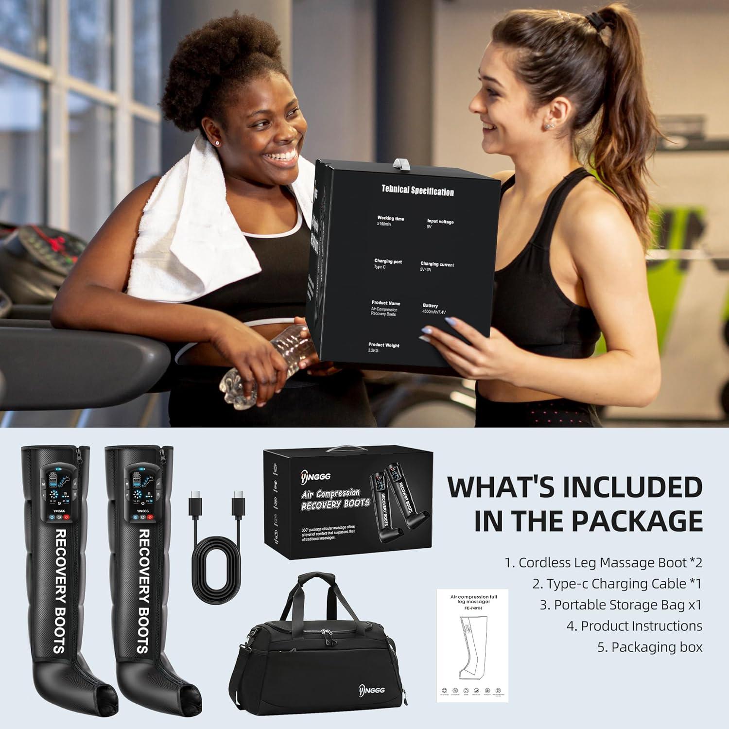 Masajeador de Piernas YINGGG FE-7204B - 5 Áreas, 8 Intensidades