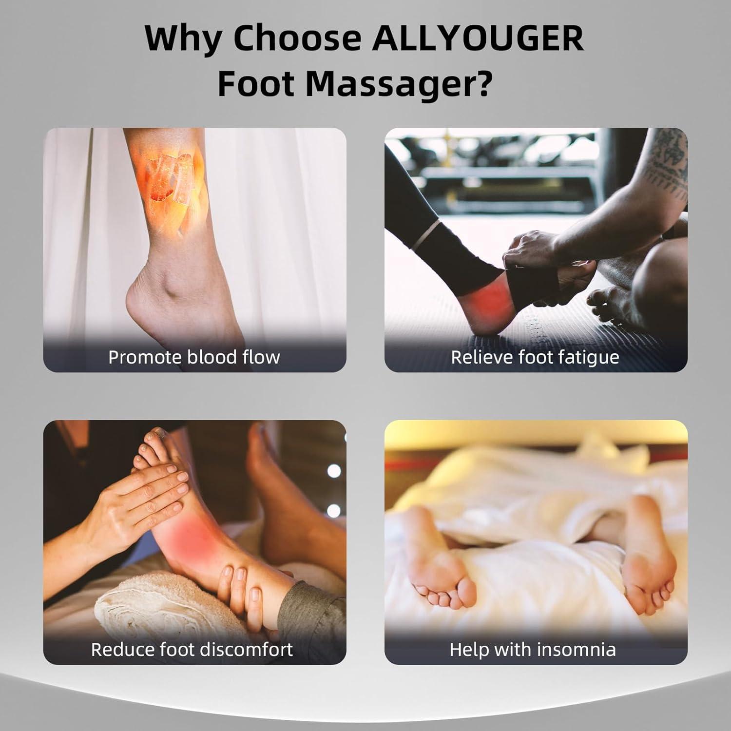 Masajeador de pies Shiatsu ALLYOUGER AYG-511 con calor y vibración