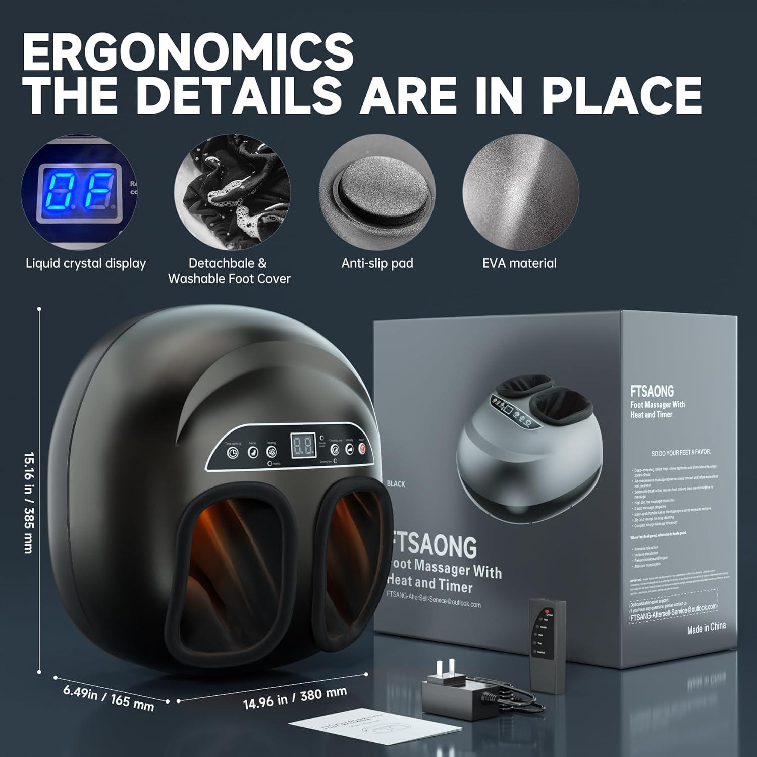 Masajeador de Pies Shiatsu FTSAONG con Calor y Compresión