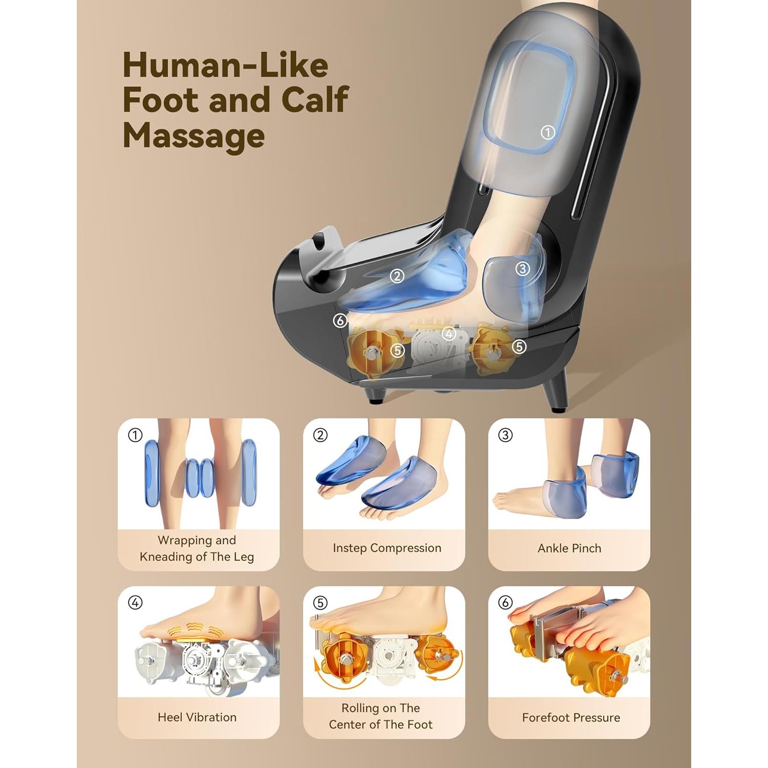 Masajeador de pies y pantorrillas EaseZen EZ-F01 con calor