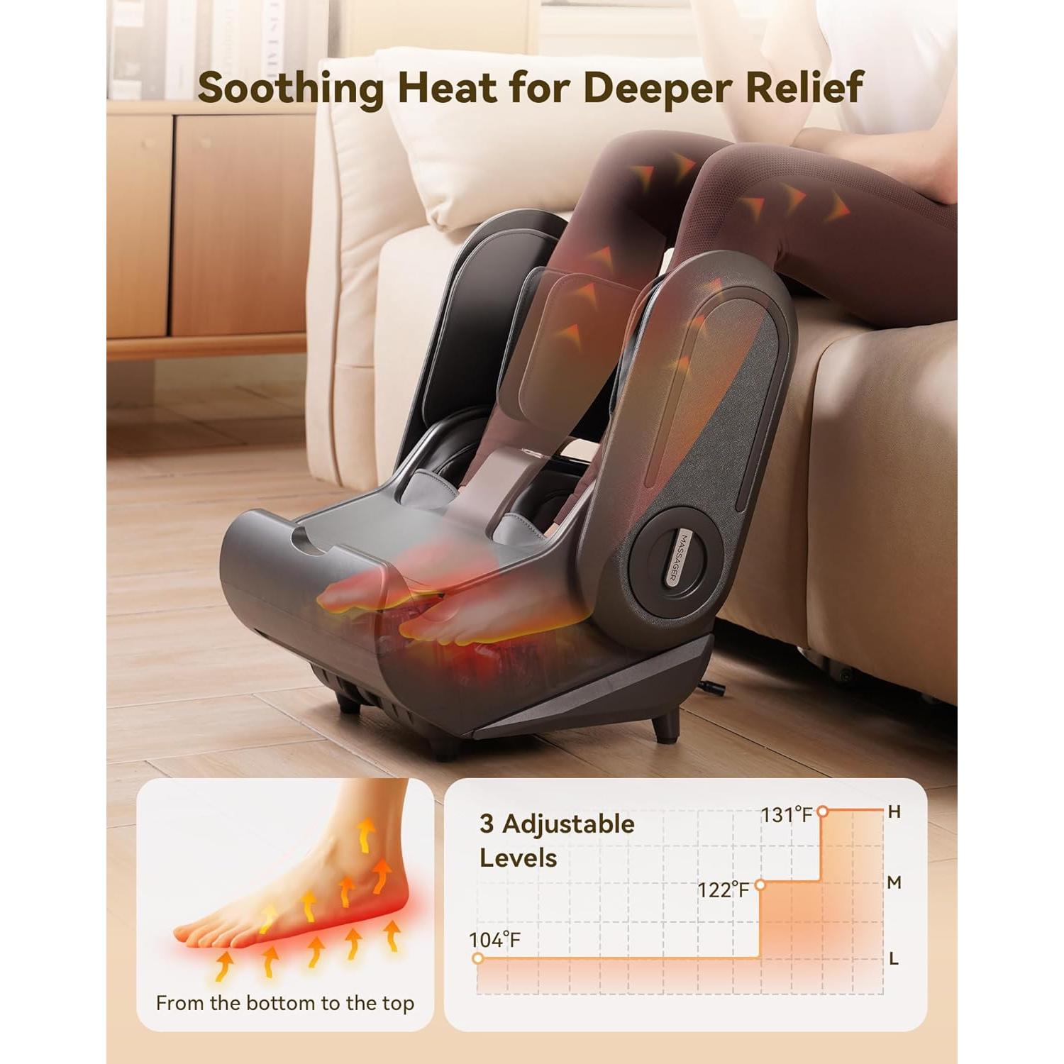 Masajeador de pies y pantorrillas EaseZen EZ-F01 con calor