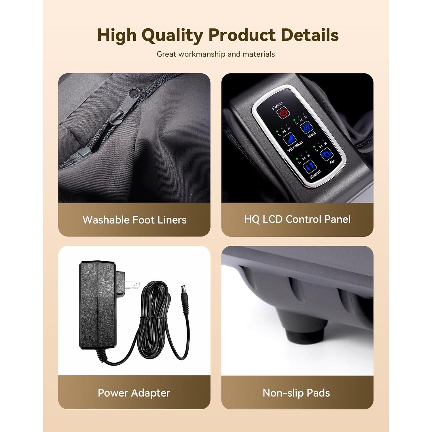 Masajeador de pies y pantorrillas EaseZen EZ-F01 con calor