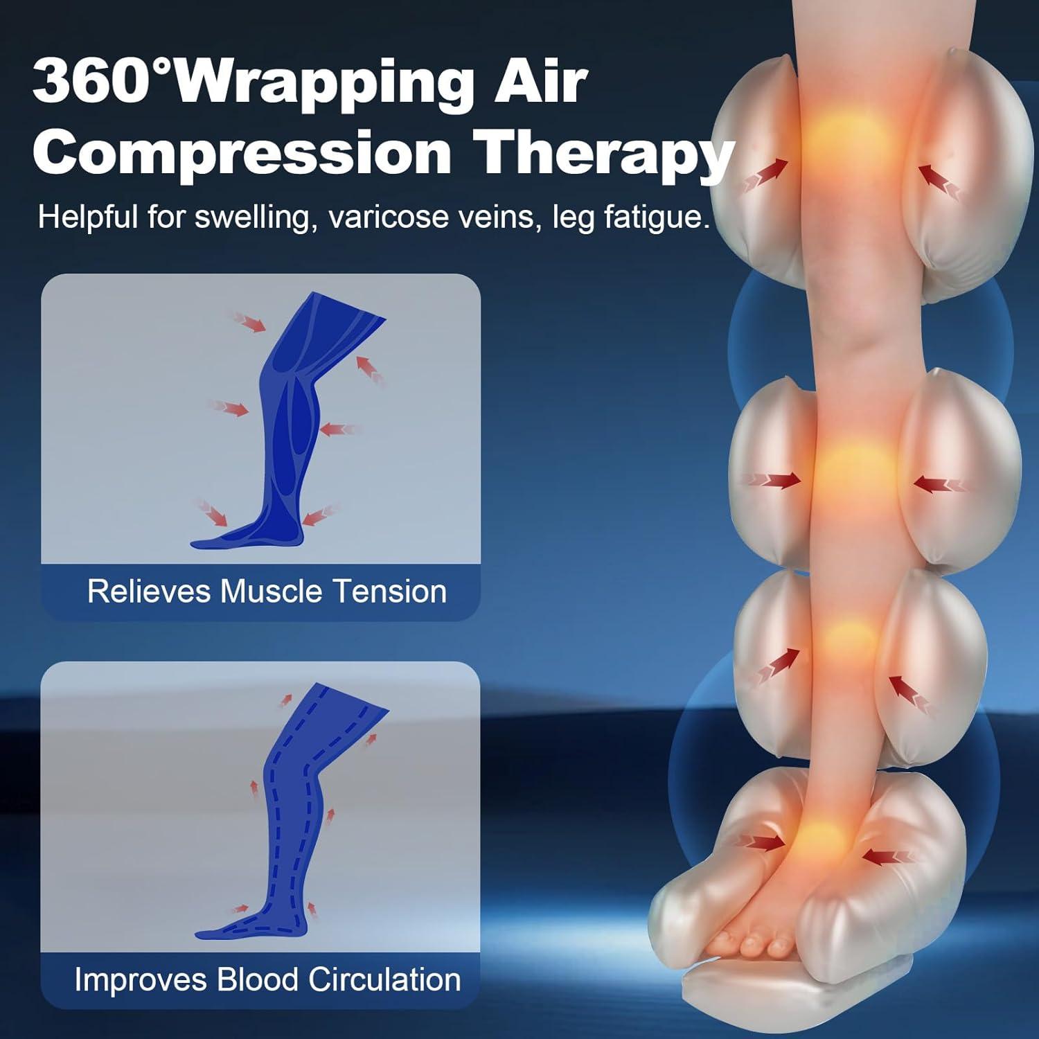 Masajeador de Piernas Aserbene con Calor y Compresión 71 cm