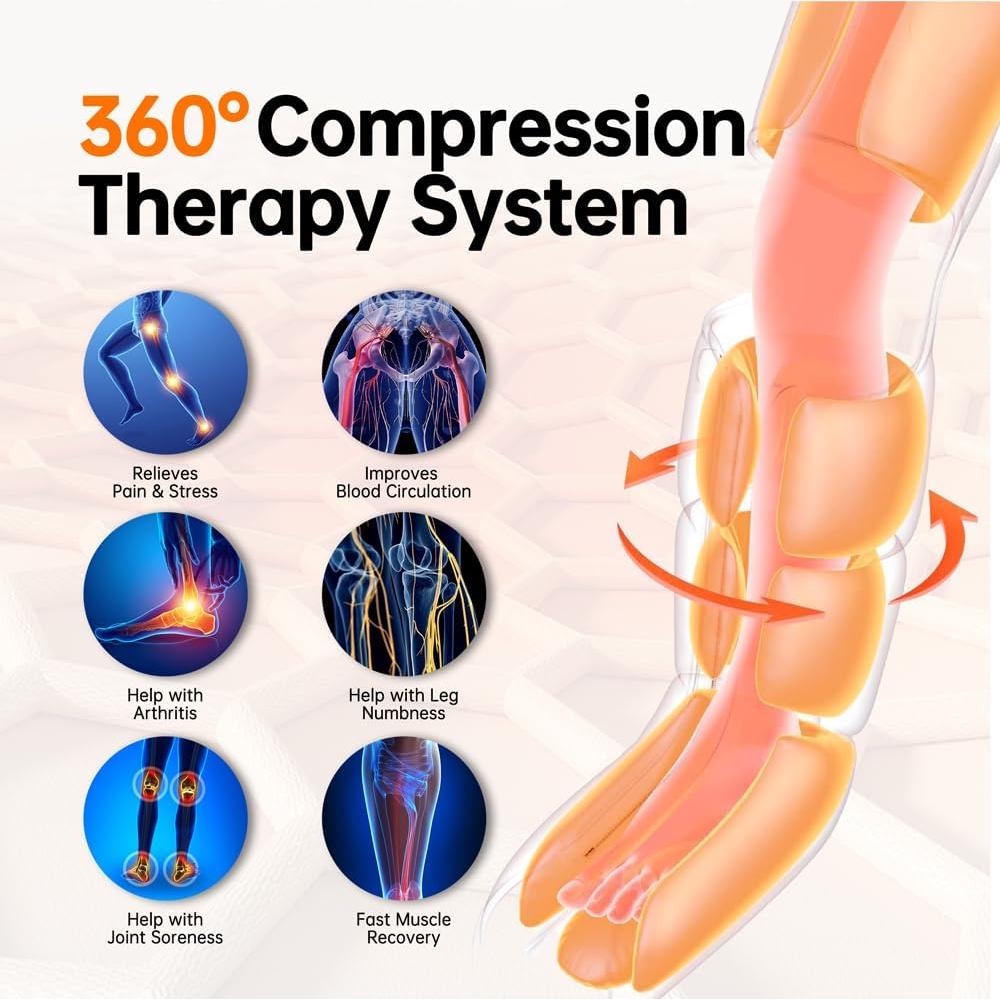 Masajeador de Piernas Heyelax con Calor y Compresión 76 cm