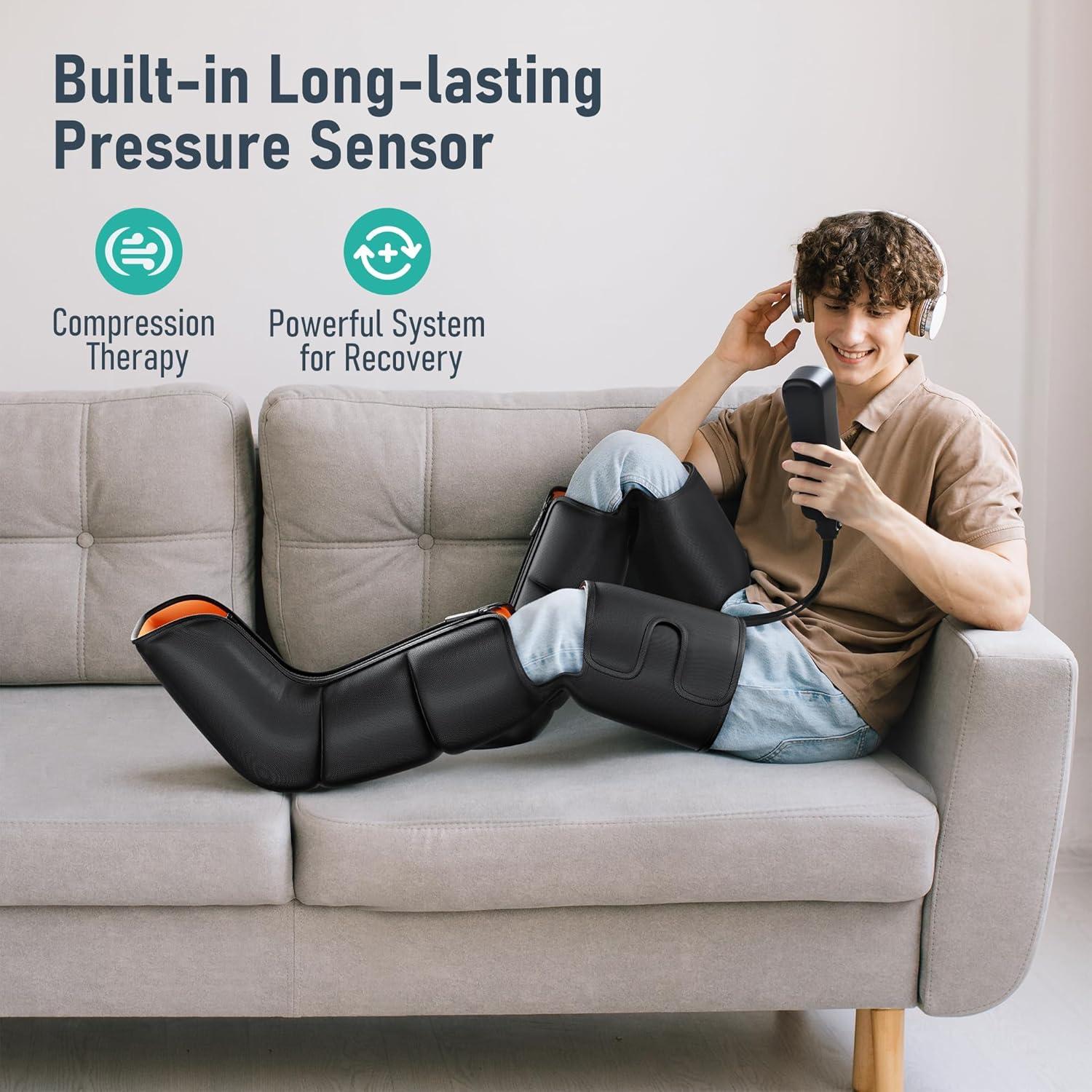 Masajeador de Piernas QUINEAR 3 en 1 con Compresión y Calor