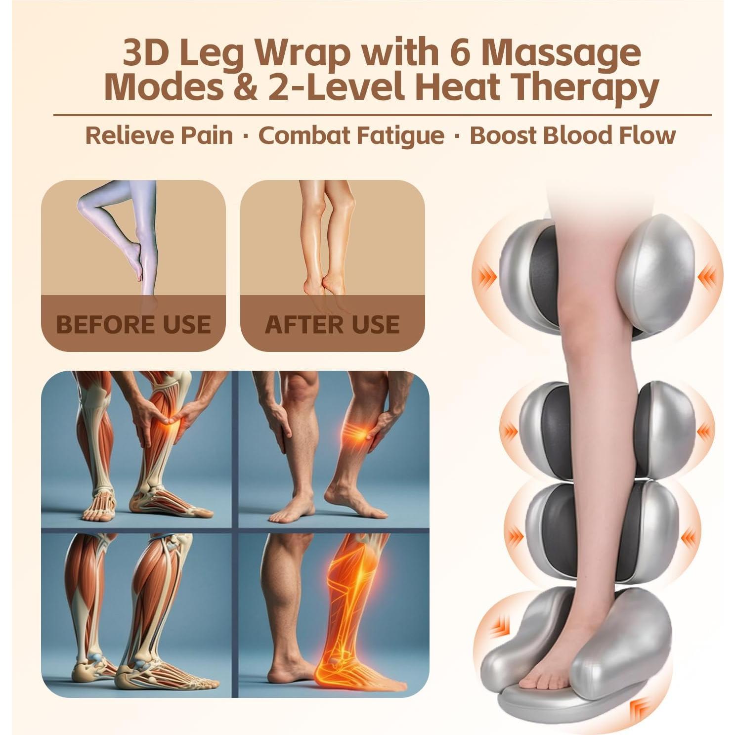 Masajeador de Piernas con Calor y Compresión Xiamen Healthpal