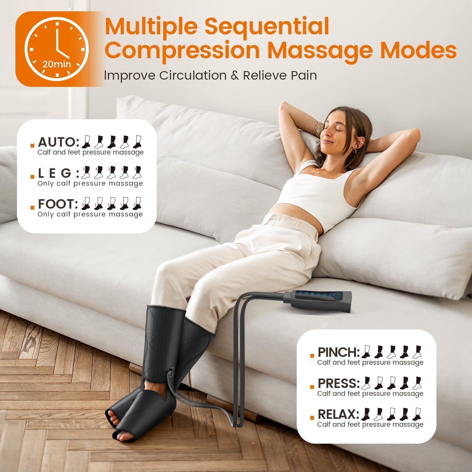 Masajeador de Piernas y Pies ADIUPUL con Calor y Compresión