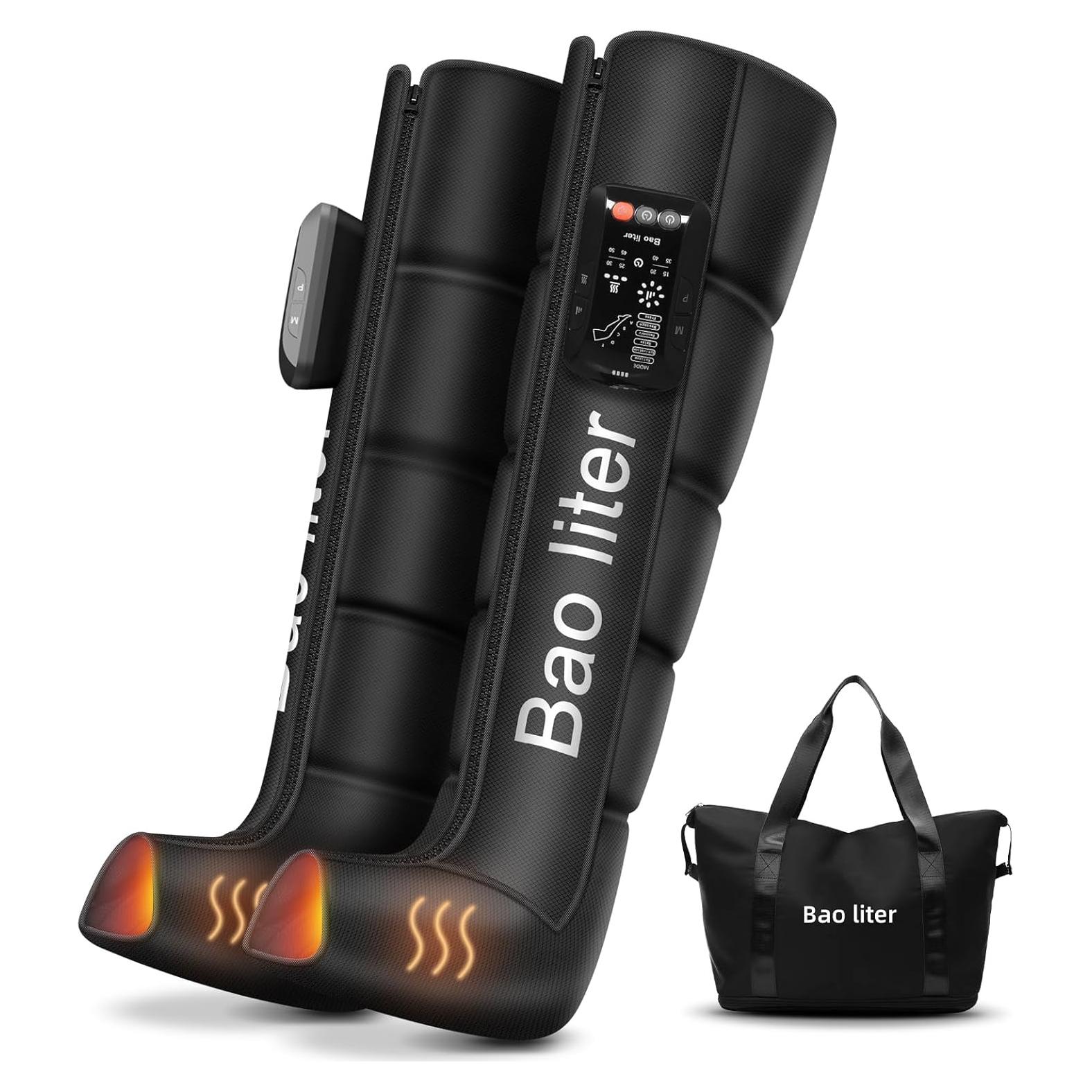 Masajeador de Compresión de Piernas Bao Liter - Inalámbrico, Calor, 6 Modos, 8 Intensidades