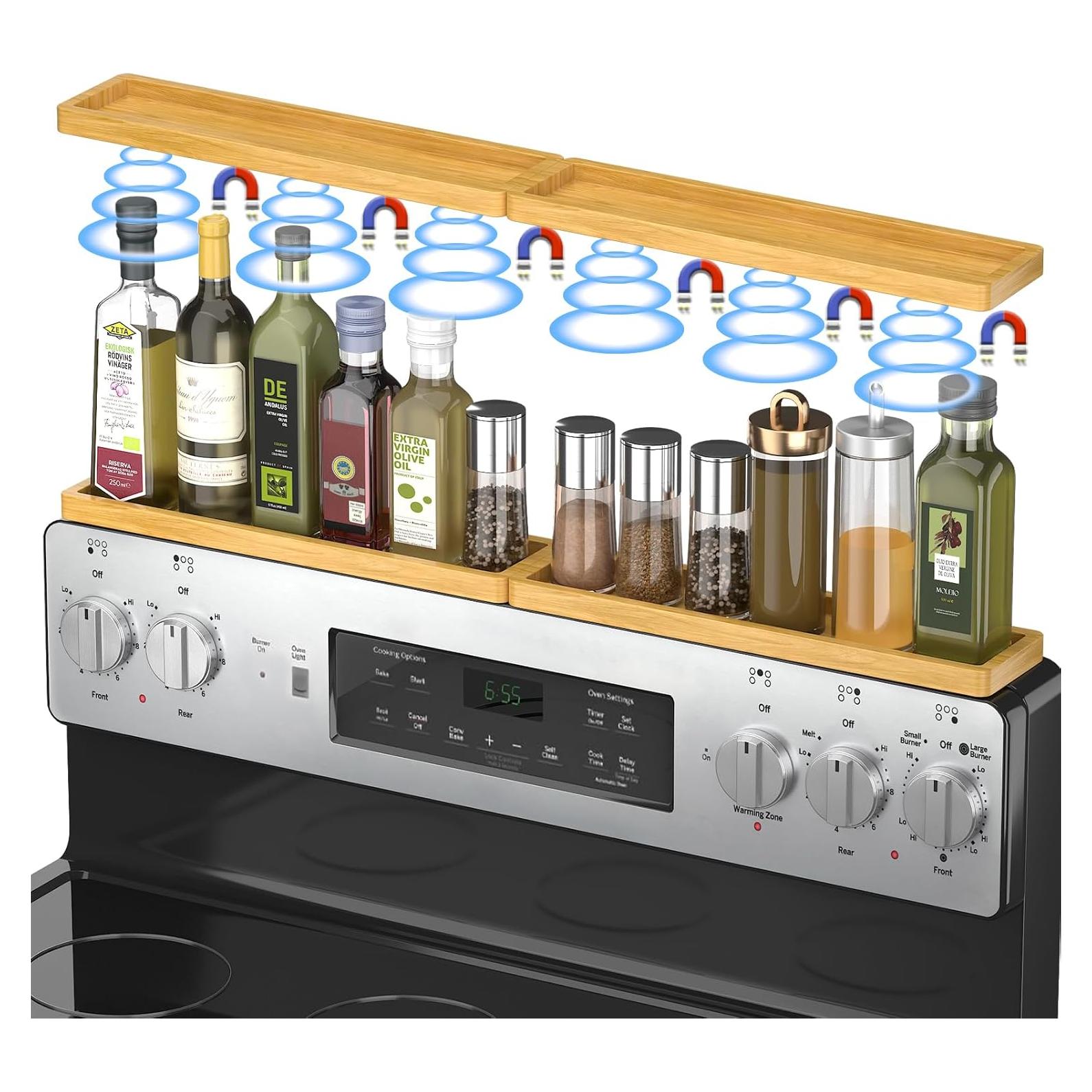 Estante Magnético PEKER de Bambú para Cocina 72 cm