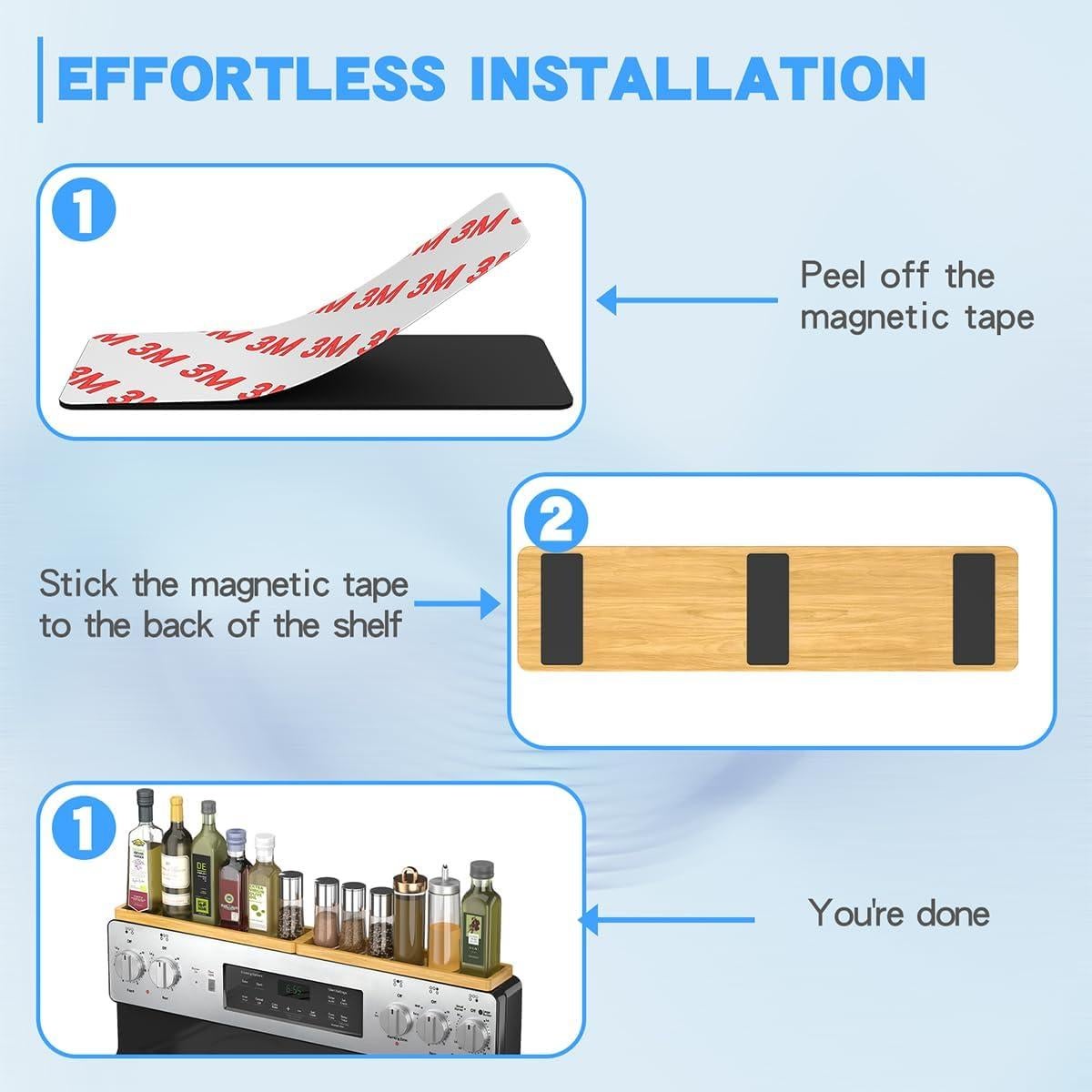 Estante Magnético PEKER de Bambú para Cocina 72 cm