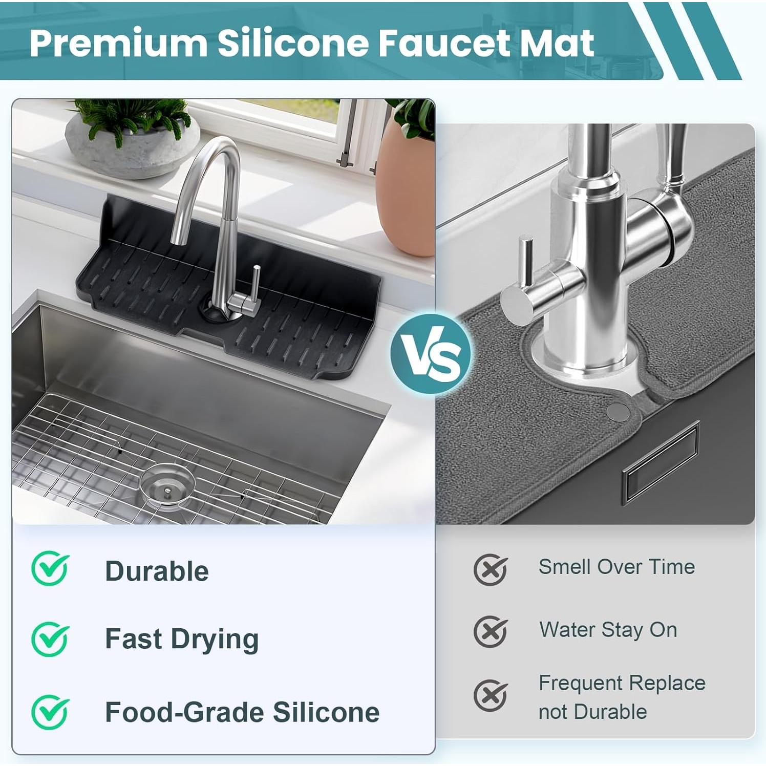 Organizador de Drenaje Automático HZHZMOR de Silicona Negro