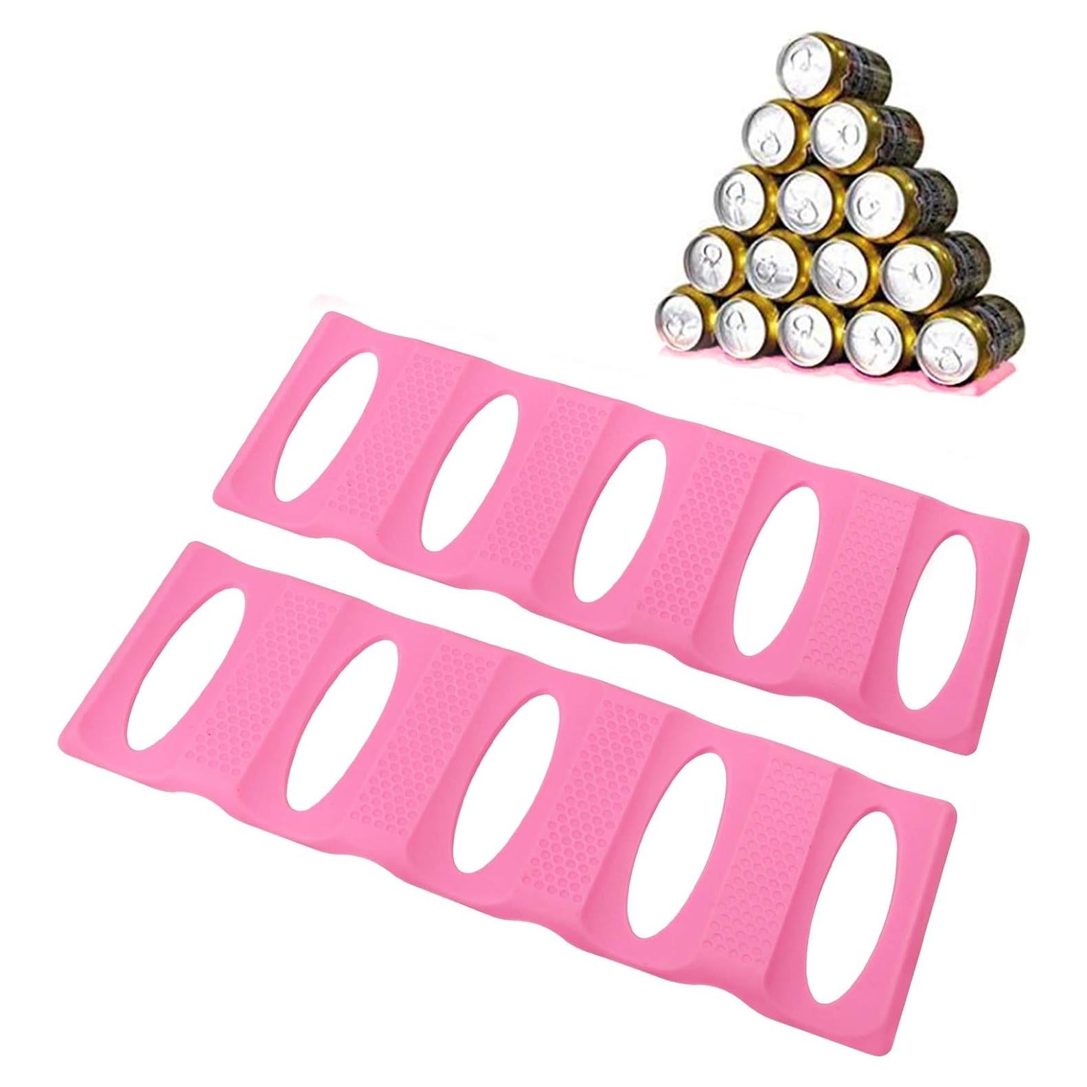 Organizador de Latas Webake Rosa - Paquete de 2, Apilador Flexible