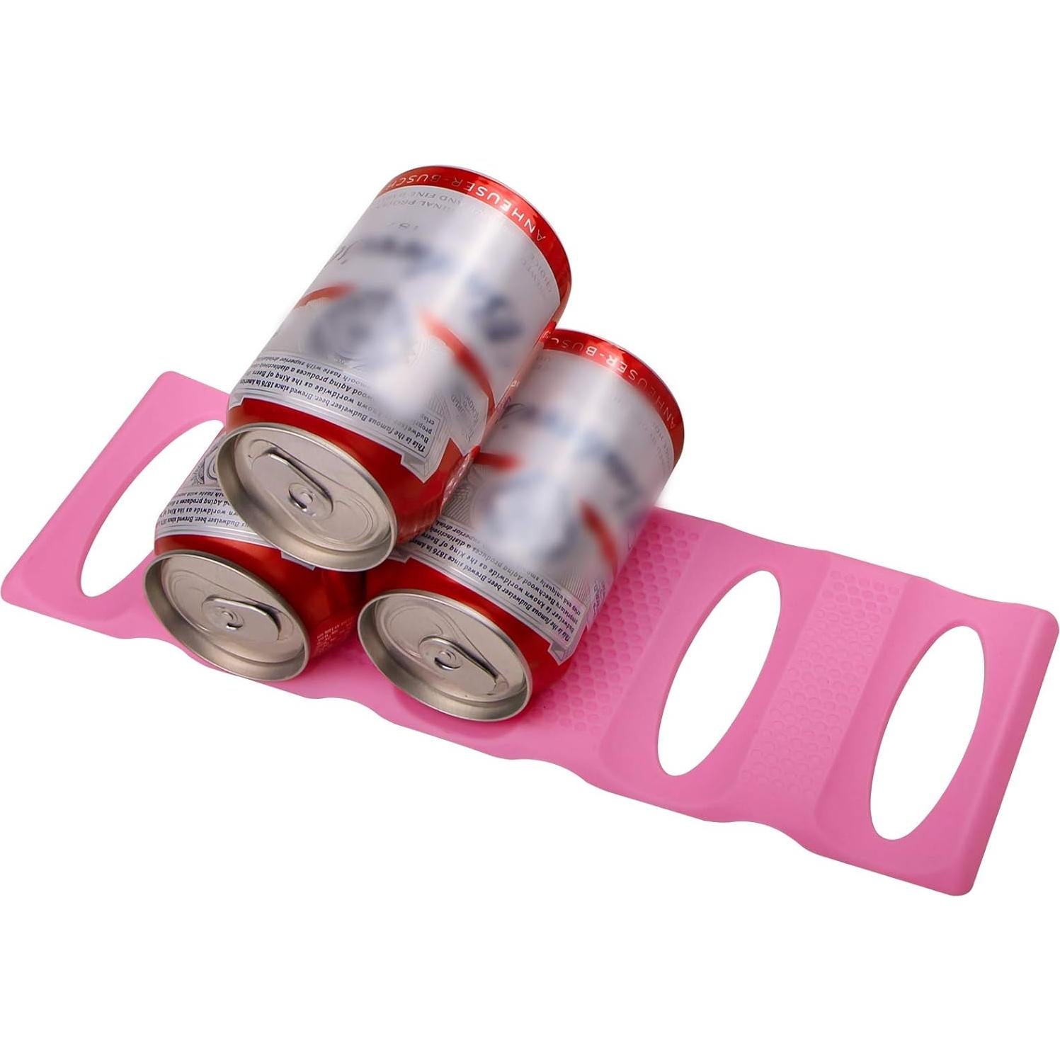 Organizador de Latas Webake Rosa - Paquete de 2, Apilador Flexible