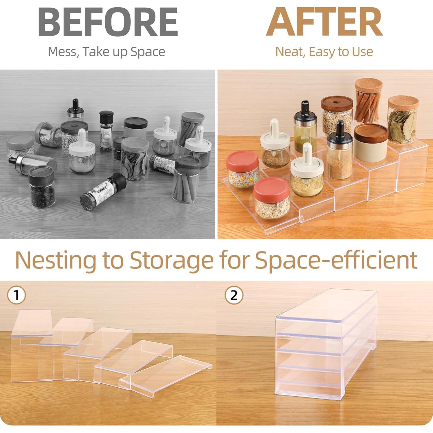 Estante organizador de especias Antimbee 5 niveles acrílico