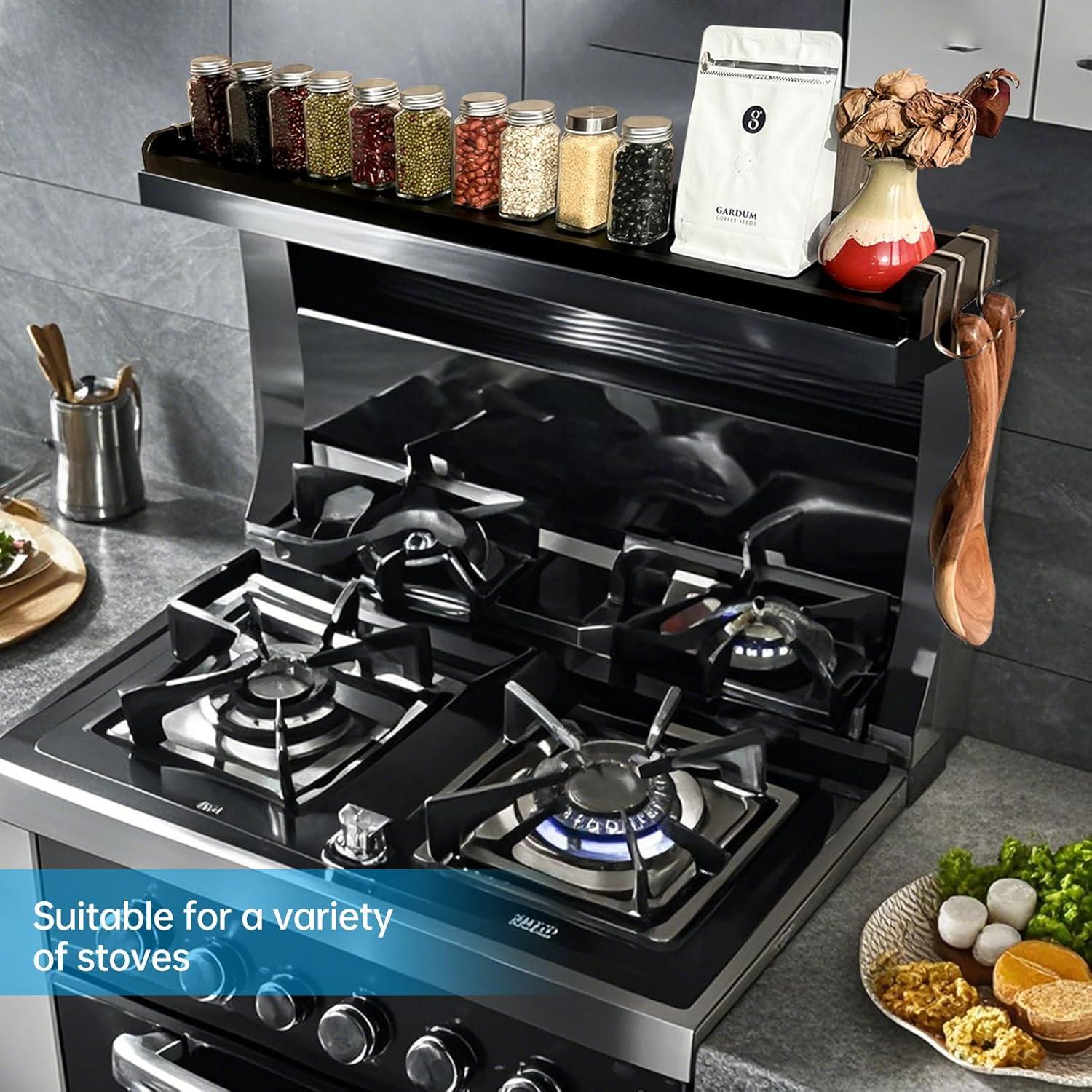 Estante sobre la estufa MAVOTER de bambú negro 87.8x13x34 cm