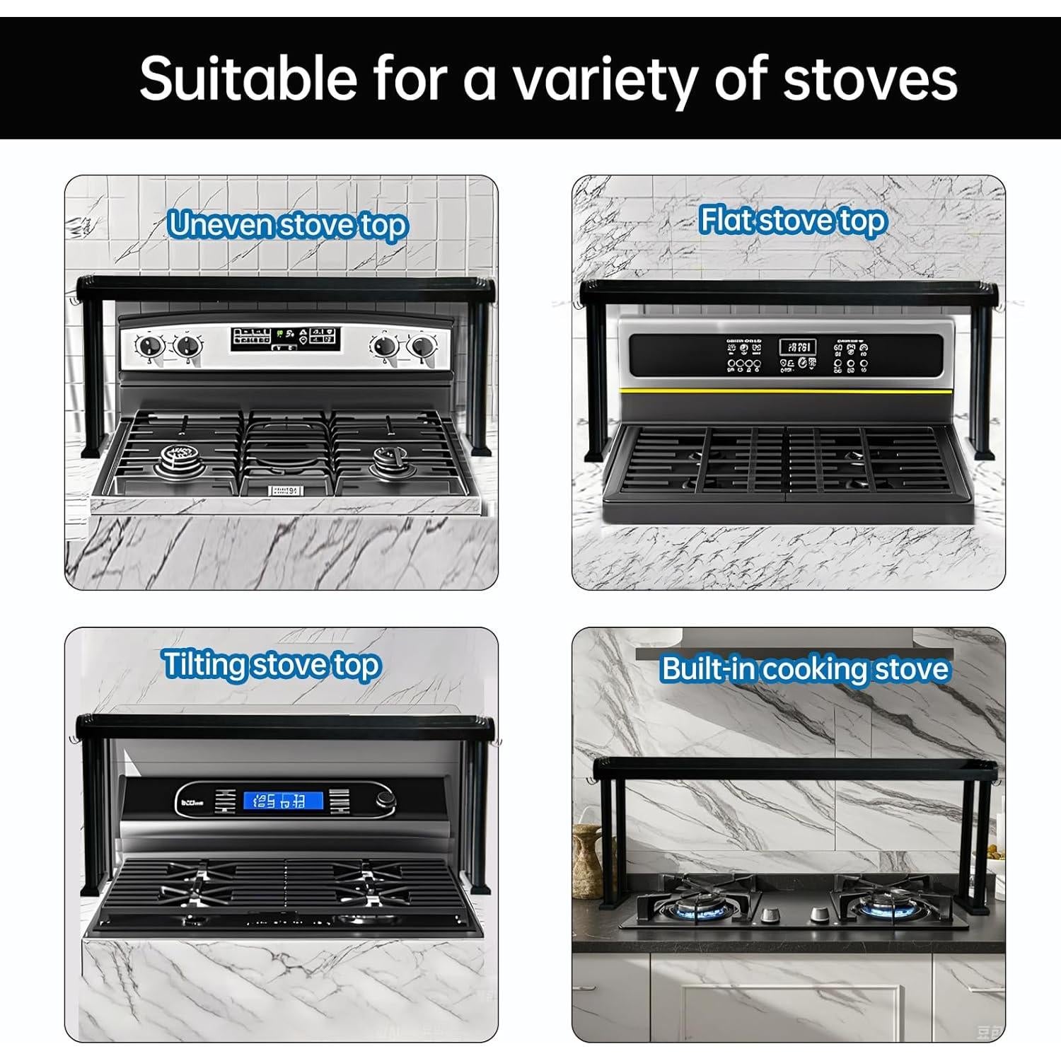 Estante sobre la estufa MAVOTER de bambú negro 87.8x13x34 cm