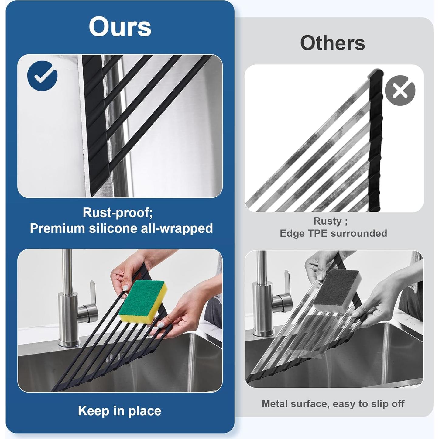 Escurridor de Platos Plegable Tilirex Negro 20 kg Antideslizante