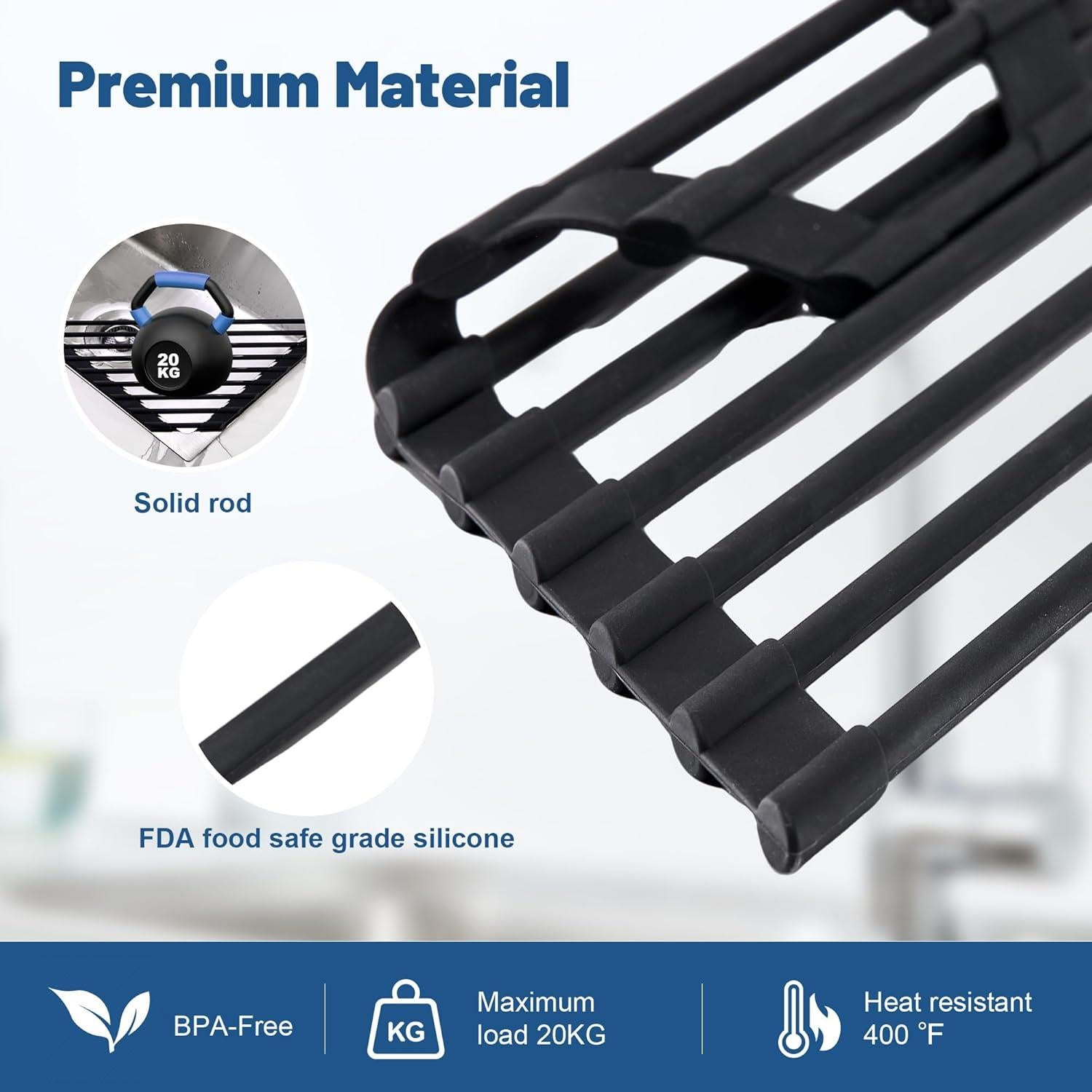 Escurridor de Platos Plegable Tilirex Negro 20 kg Antideslizante