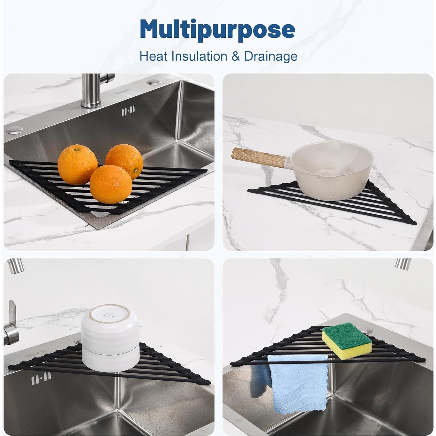 Escurridor de Platos Plegable Tilirex Negro 20 kg Antideslizante