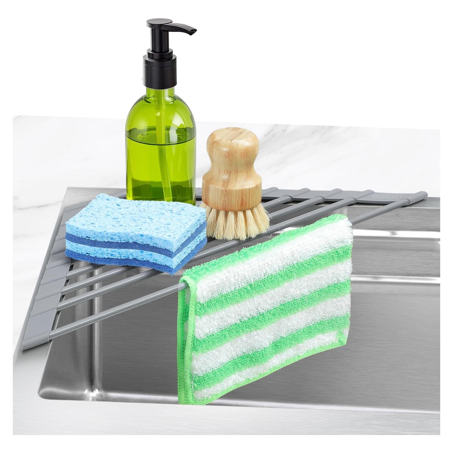 Soporte Triangular para Secar Platos Ohuhu Gris 42.9x24.9 cm