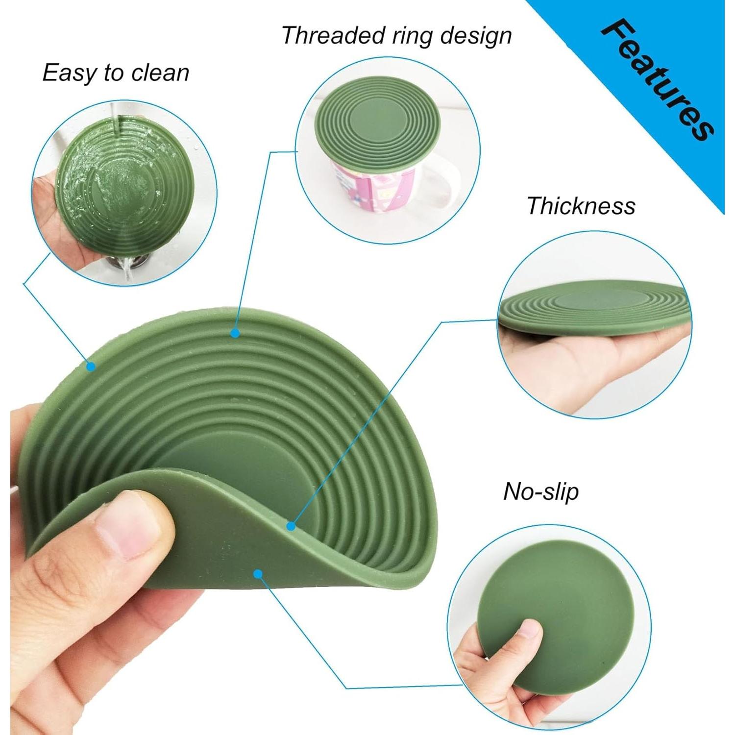 Soporte para Tazas de Café Genérico 6 Piezas Silicona 10cm