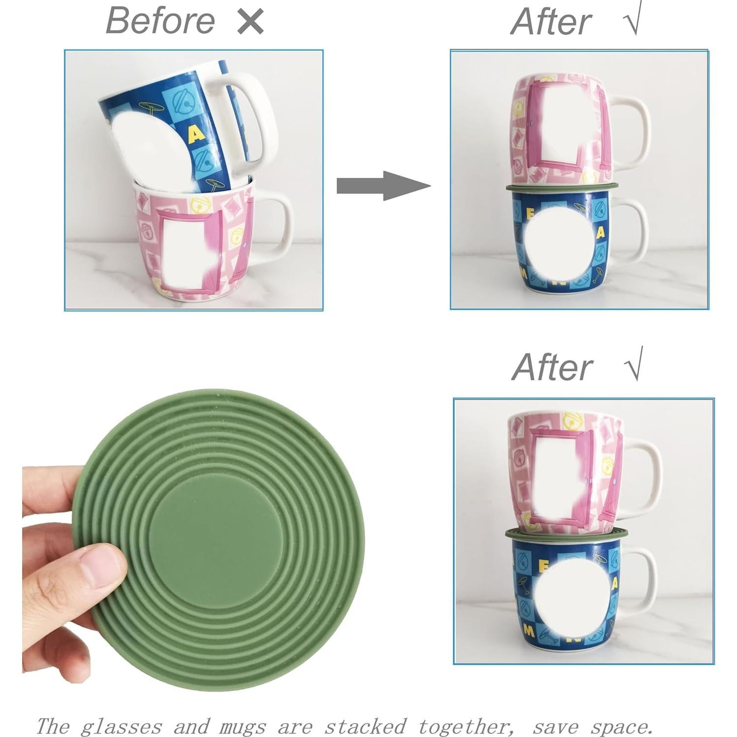 Soporte para Tazas de Café Genérico 6 Piezas Silicona 10cm