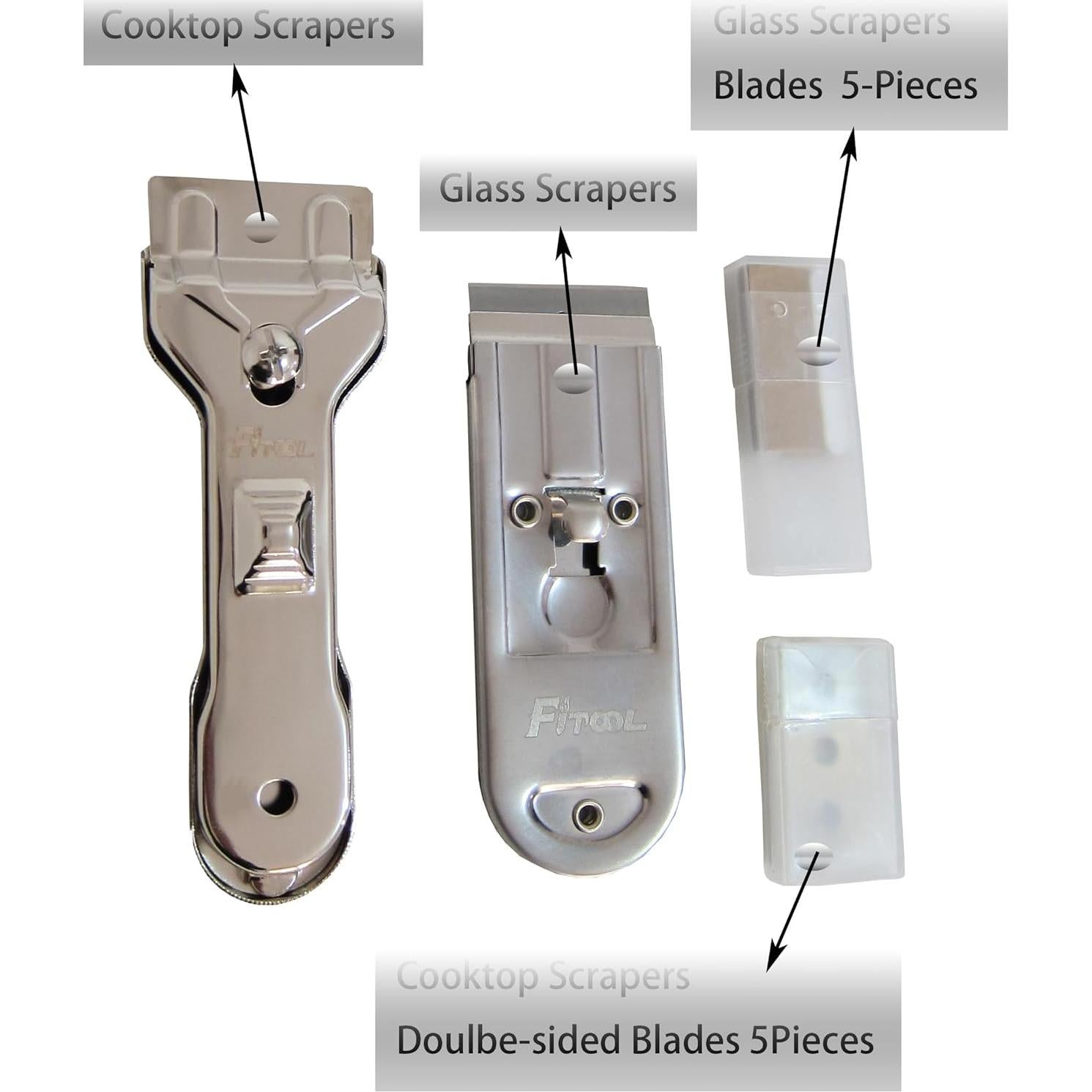 Juego de Raspadores de Limpieza FITOOL 2 Piezas para Cocina y Vidrio