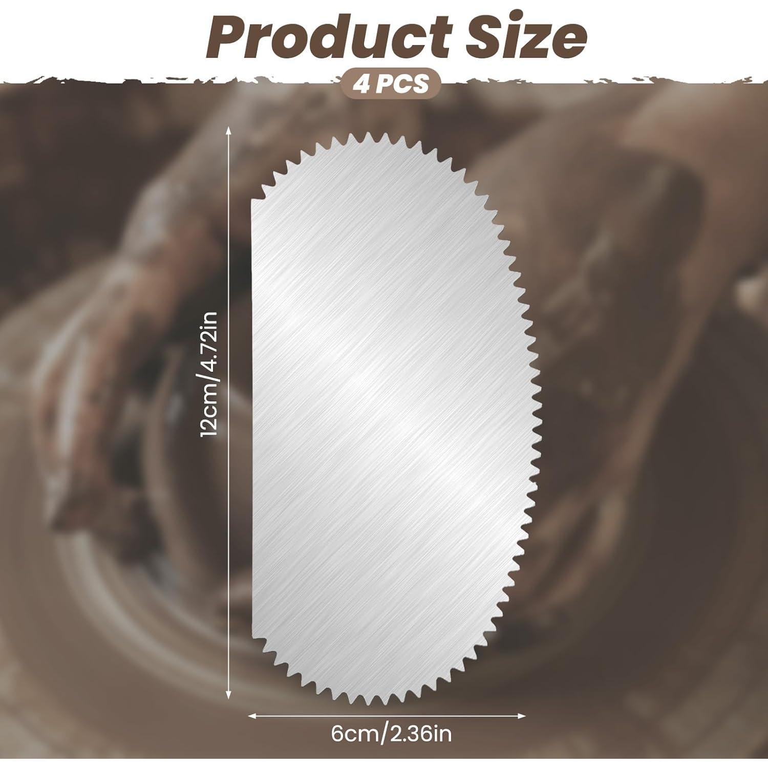 4 Raspadores de Cerámica de Acero Inoxidable YQQYG 12x6cm