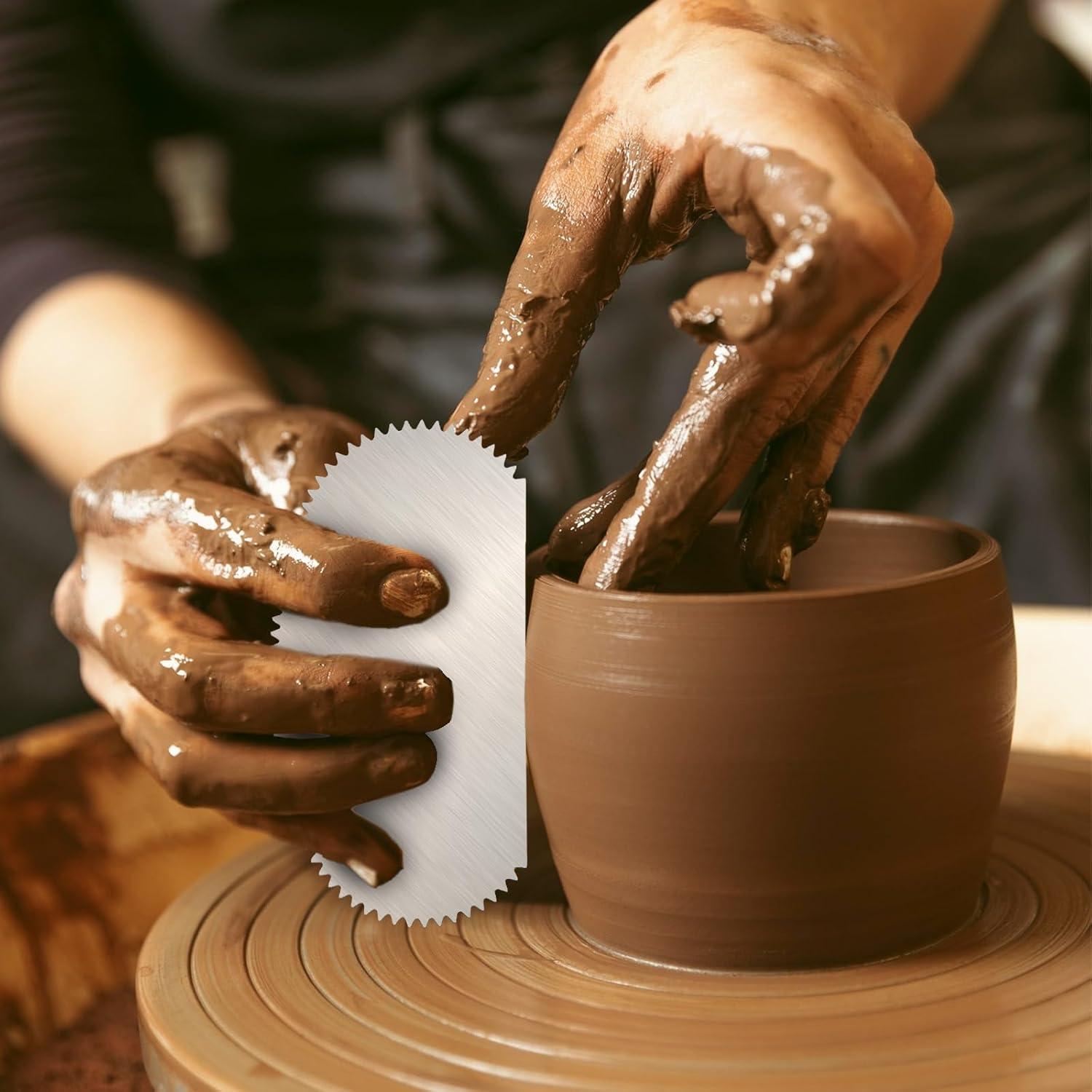 4 Raspadores de Cerámica de Acero Inoxidable YQQYG 12x6cm