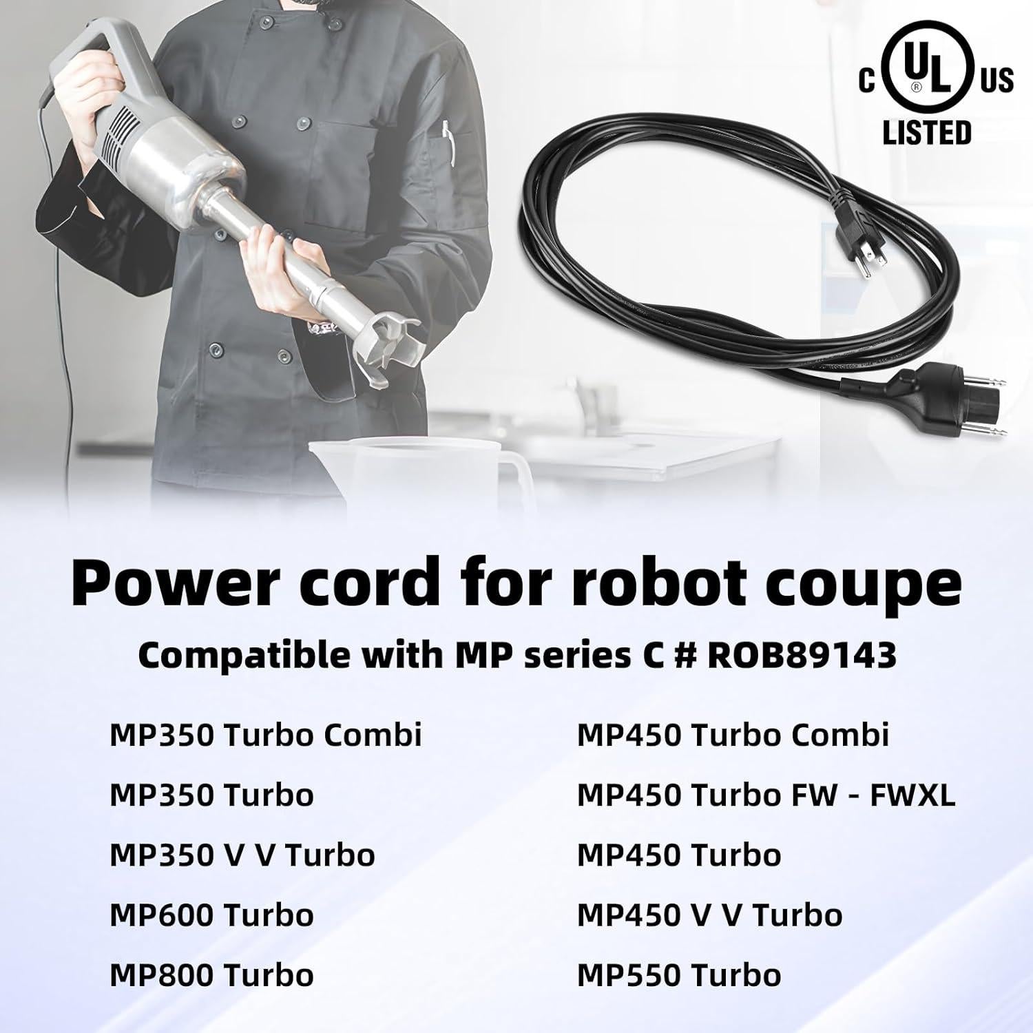 Cable de Alimentación Ulreon 89143 para Robot Coupe MP Series 381 cm