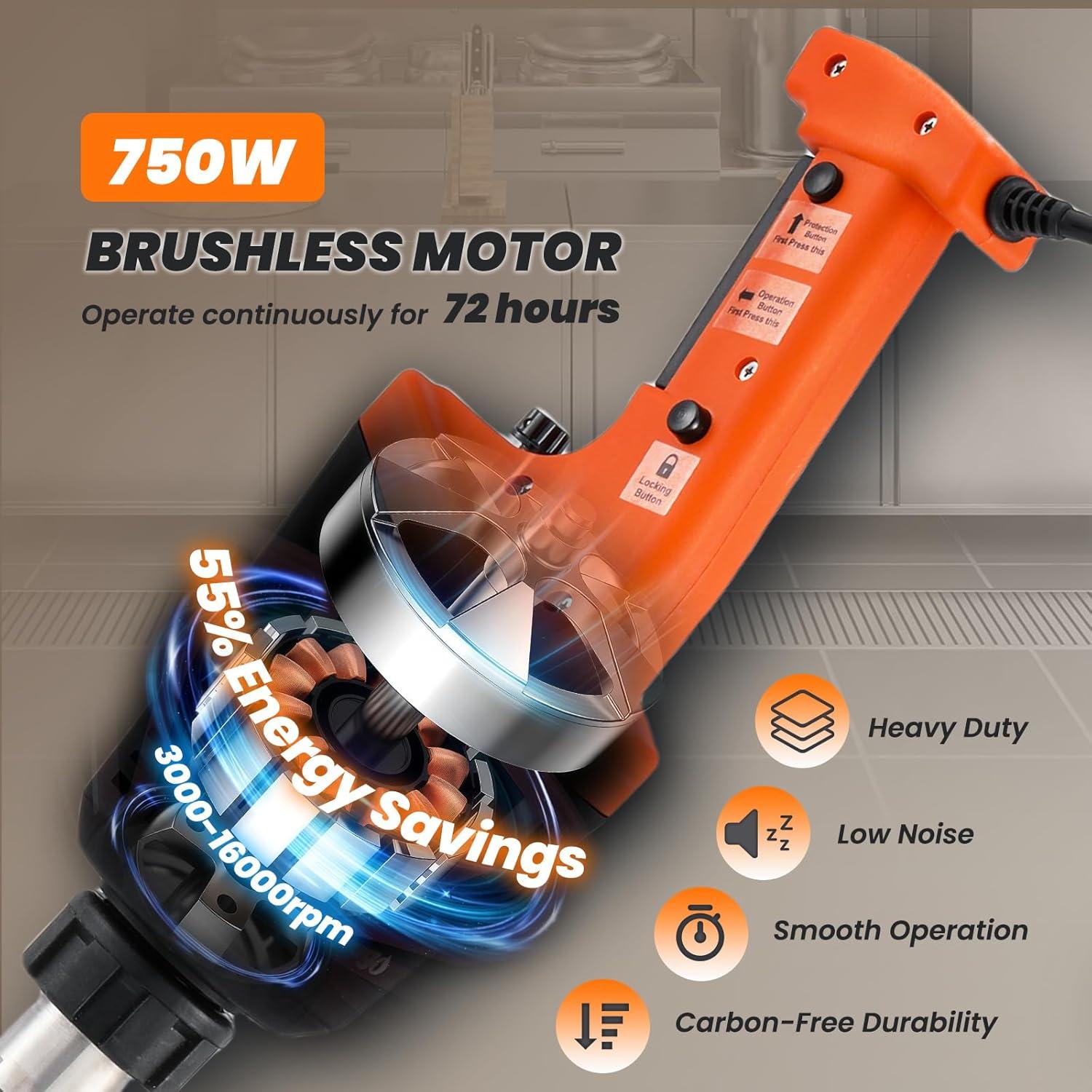 Mezclador de Inmersión Flyseago 750W 50L Velocidad Variable