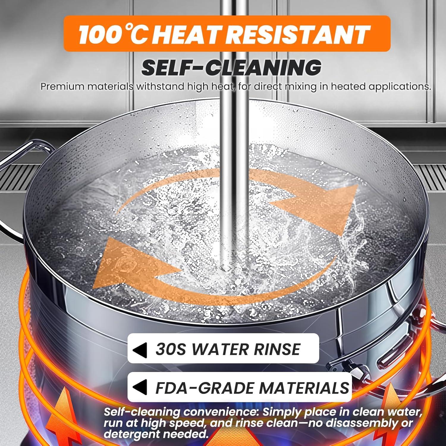 Mezclador de Inmersión Flyseago 750W 50L Velocidad Variable