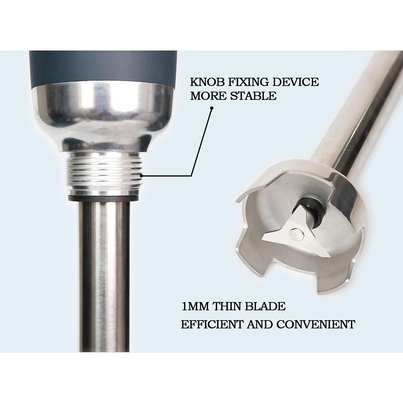 Batidora de Inmersión NJTFHU 500W 12" Acero Inoxidable Velocidad Ajustable