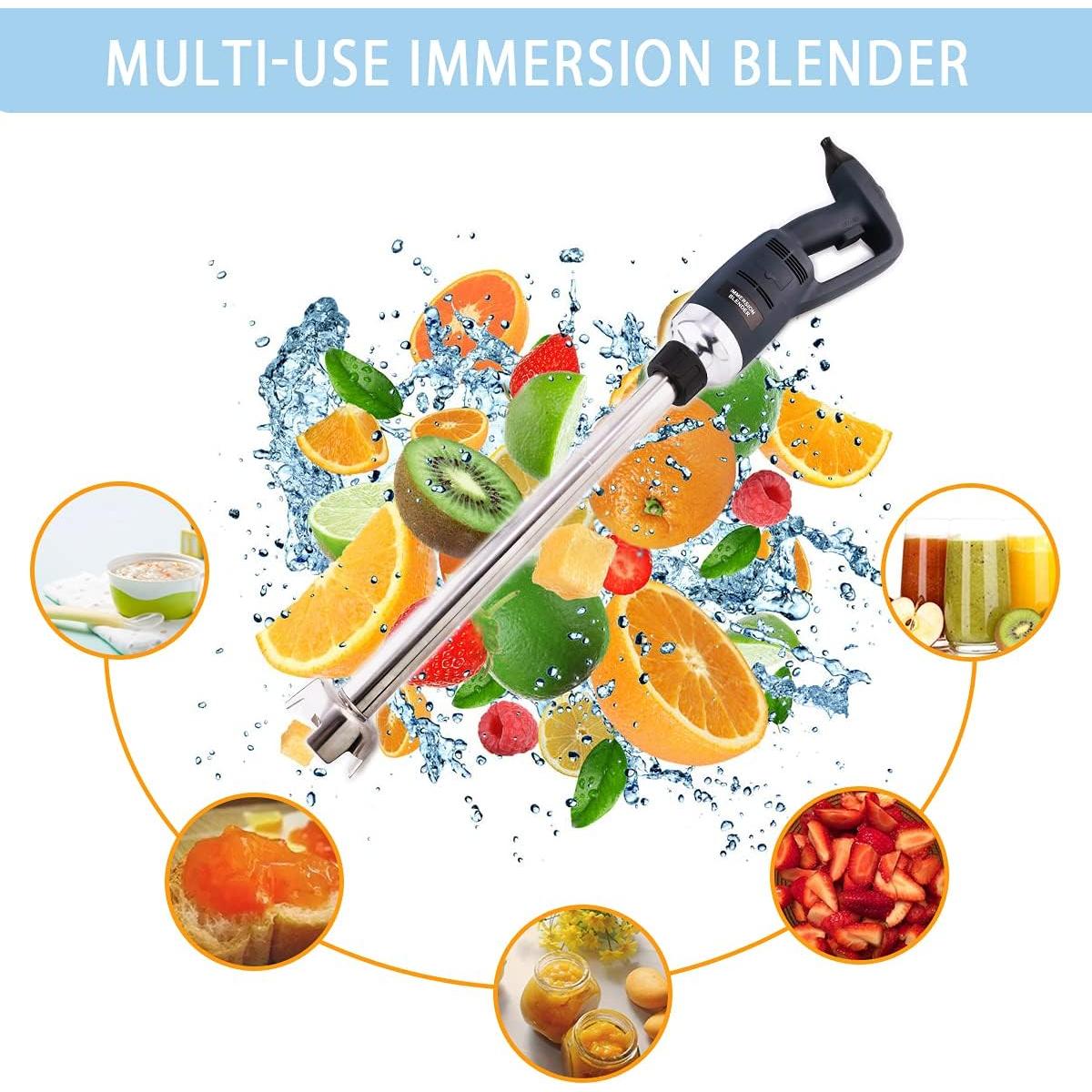 Batidora de Inmersión NJTFHU 500W 12" Acero Inoxidable Velocidad Ajustable