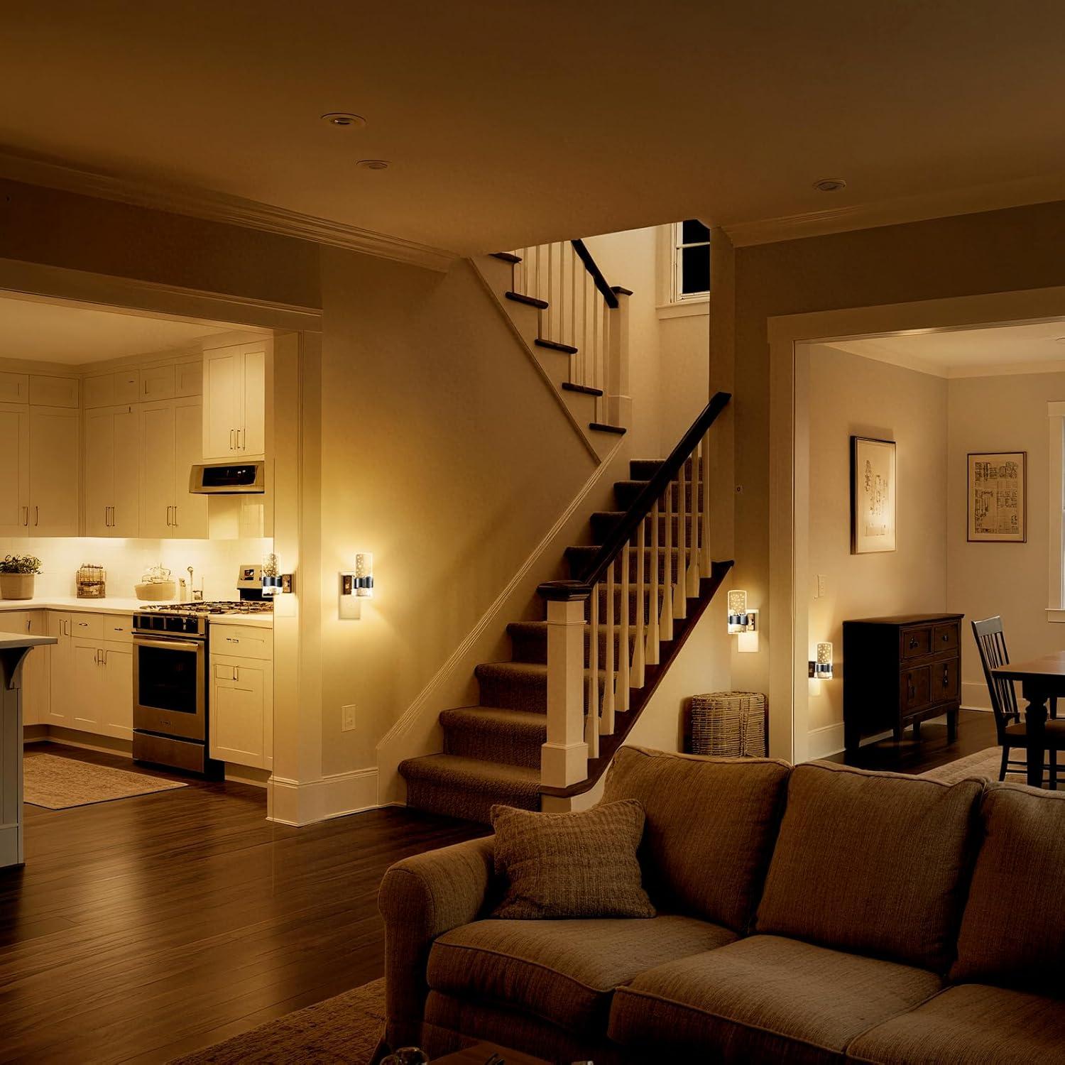 Luz Nocturna LED Regulable con Sensor Automático - 2 Piezas