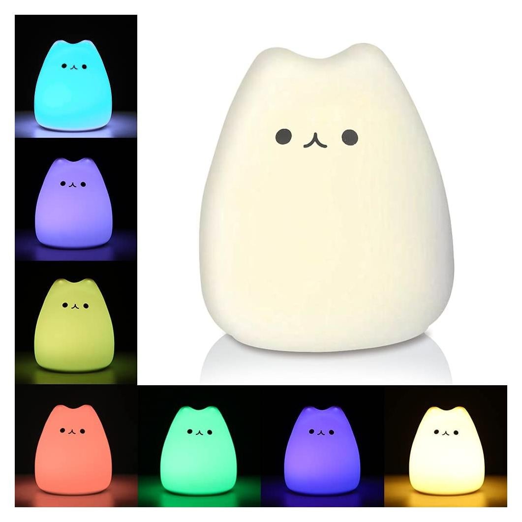 Luz Nocturna LED Gato Litake Silicona Portátil 9cm