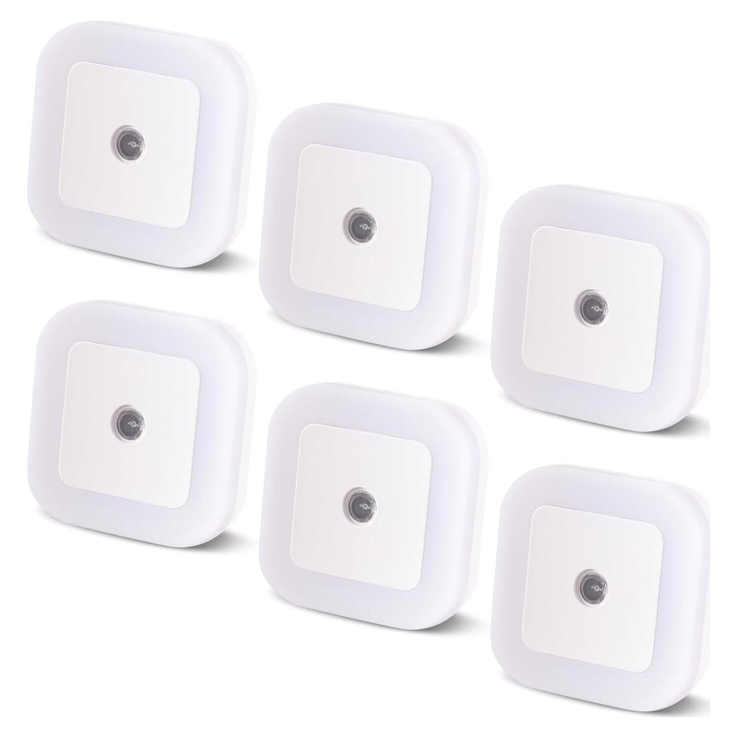 Luz Nocturna LED Amligy 0.5W con Sensor Automático - Paquete de 6