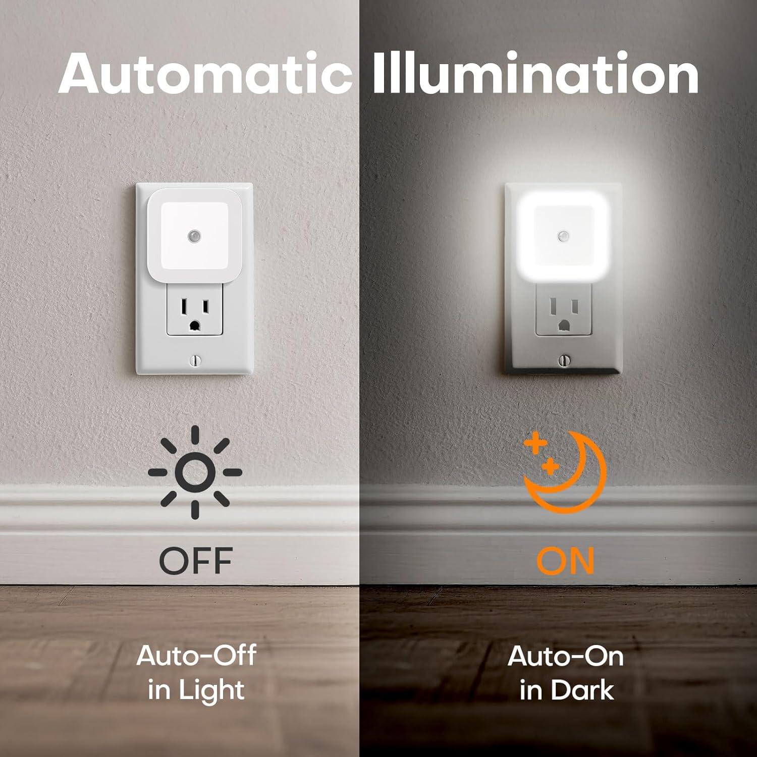 Luz Nocturna LED Amligy 0.5W con Sensor Automático - Paquete de 6
